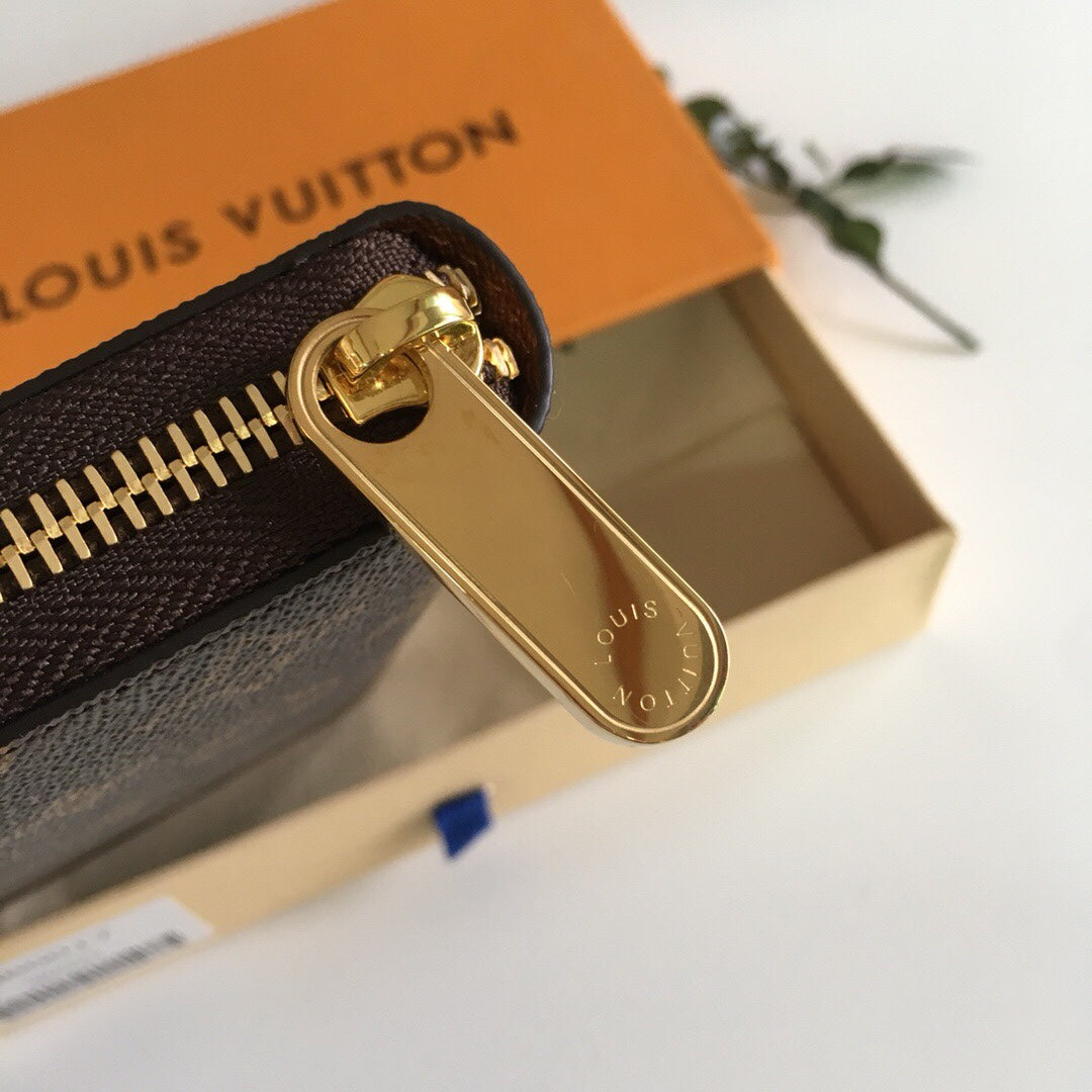 Louis Vuitton Classic Brown Monogram Pattern Zip-Around Clutch Wallet