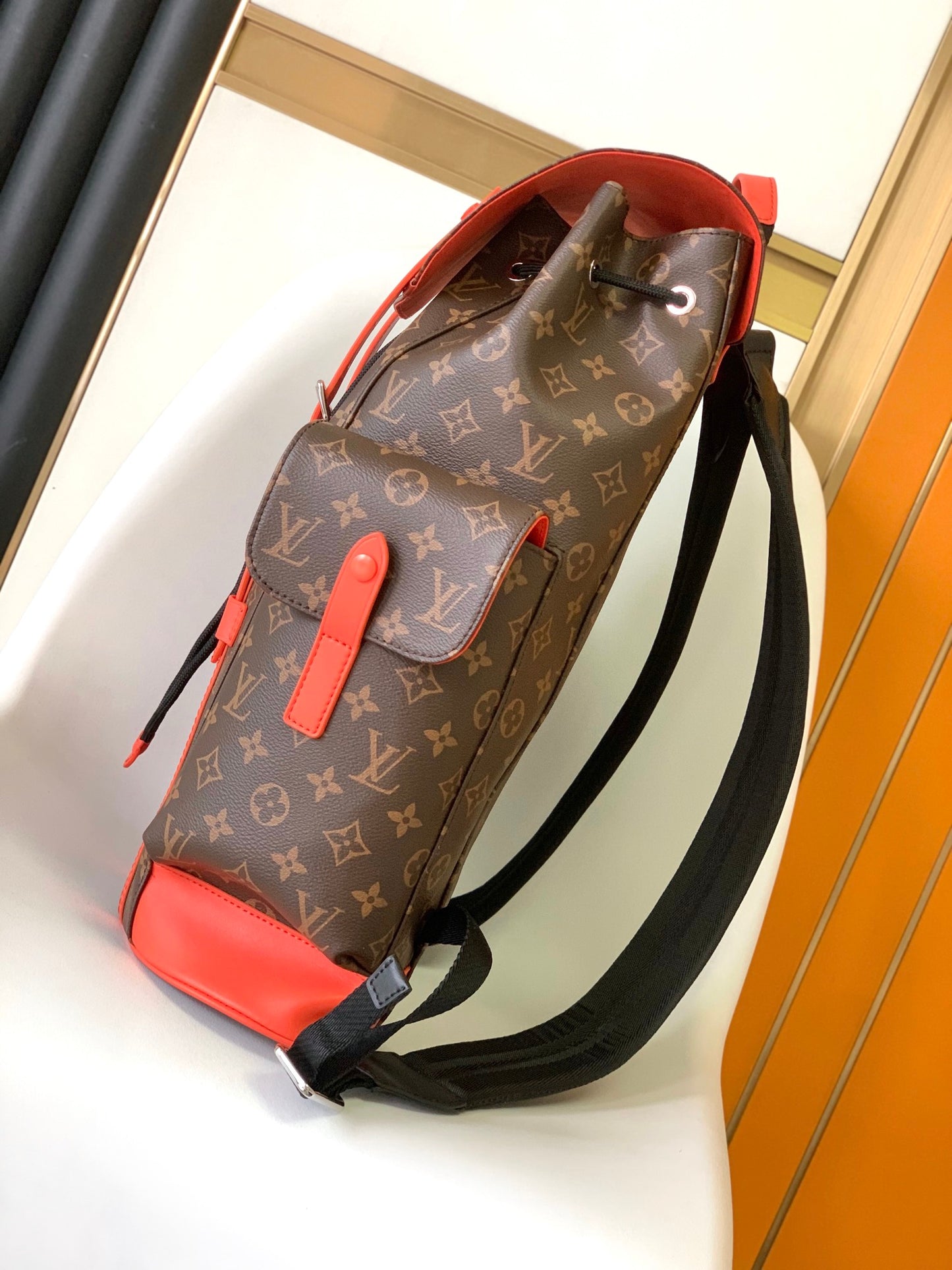 Louis Vuitton Christopher MM Backpack Monogram Macassar Canvas - Orange (M46814)
