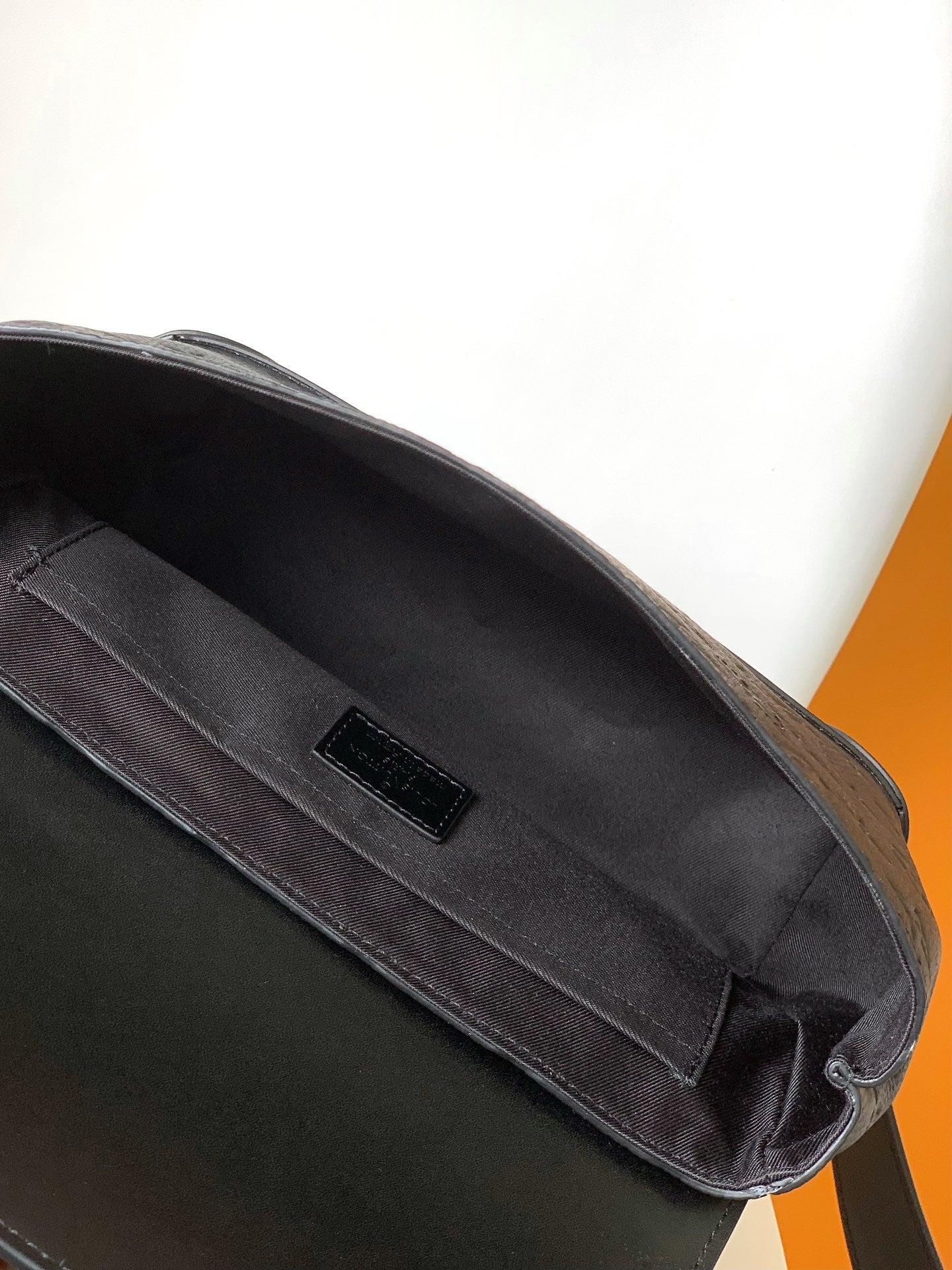Louis Vuitton Structured Black Embossed Leather Top Handle Crossbody Bag