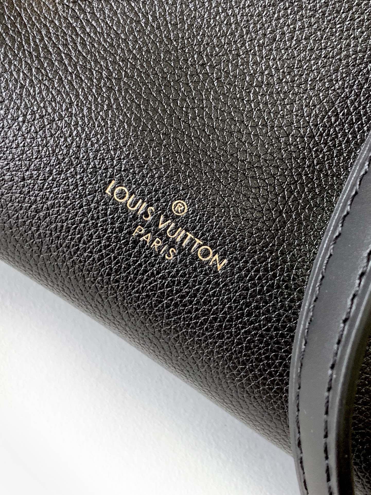 Louis Vuitton Black Textured Leather Trunk-Style Shoulder Bag with Gold Corners
