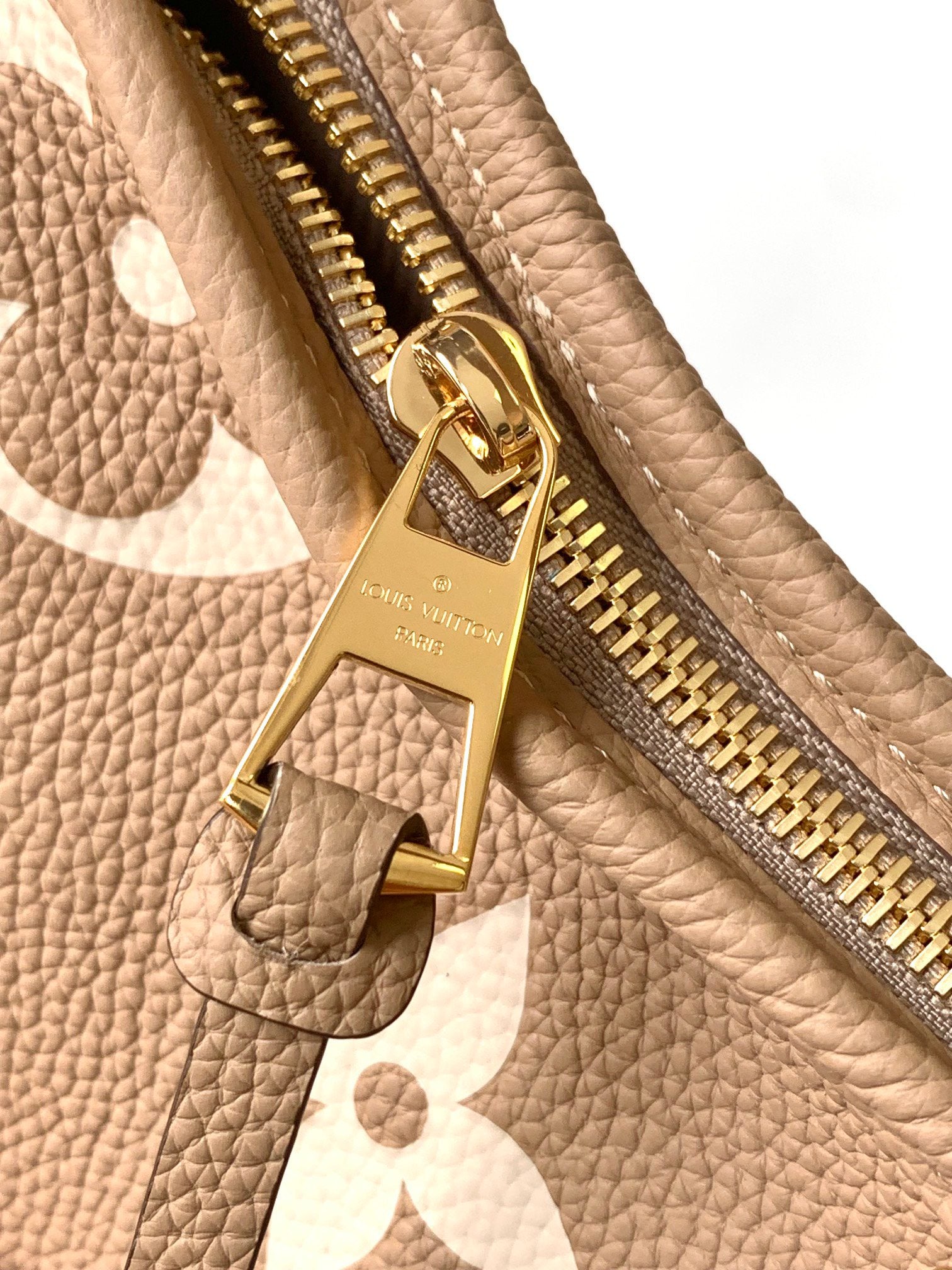 Louis Vuitton Elegant Taupe Monogram Leather Shoulder Bag with Top Handle