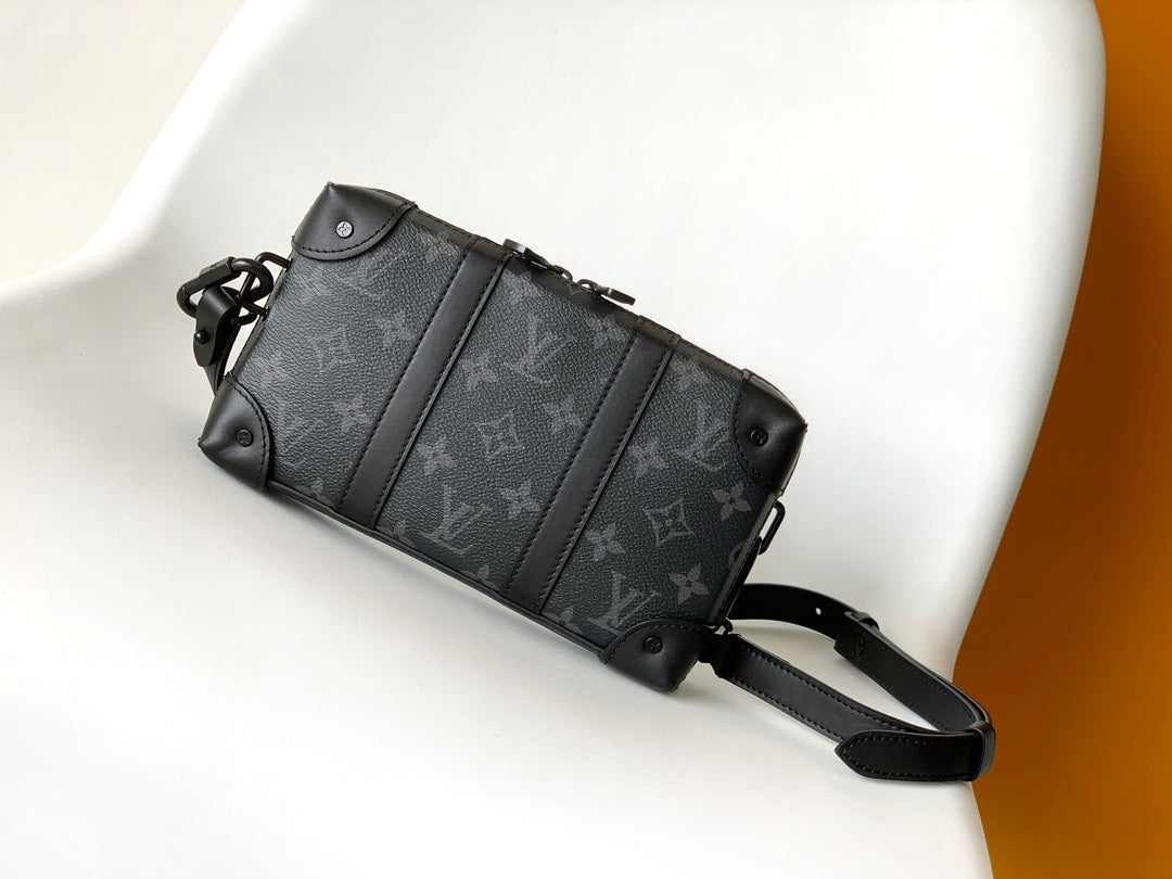 Louis Vuitton Unisex Black Monogram Pattern Trunk Crossbody Clutch Bag