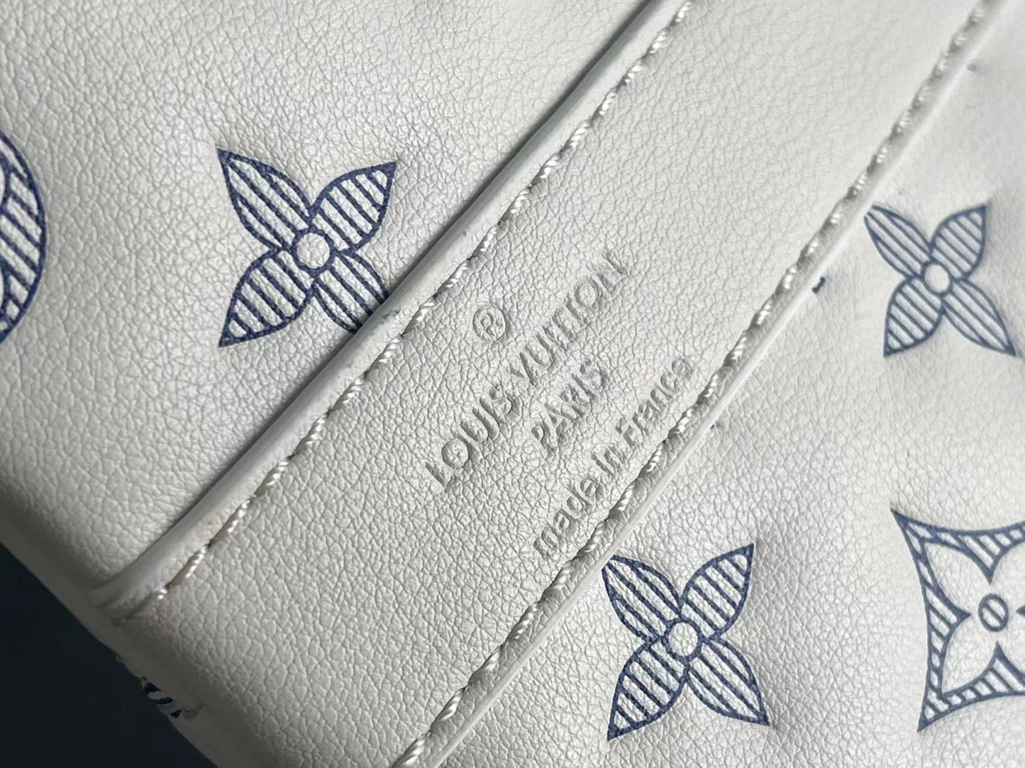 Louis Vuitton Luxury White Monogram Travel Duffle Bag with Shoulder Strap
