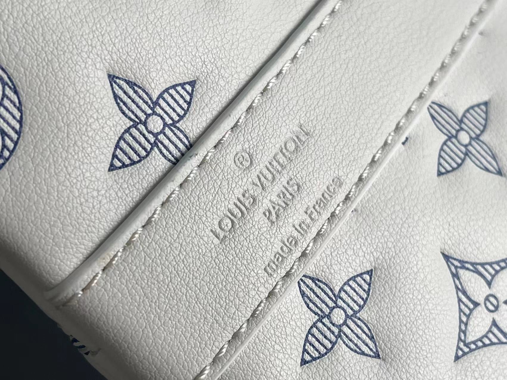 Louis Vuitton Luxury White Monogram Travel Duffle Bag with Shoulder Strap