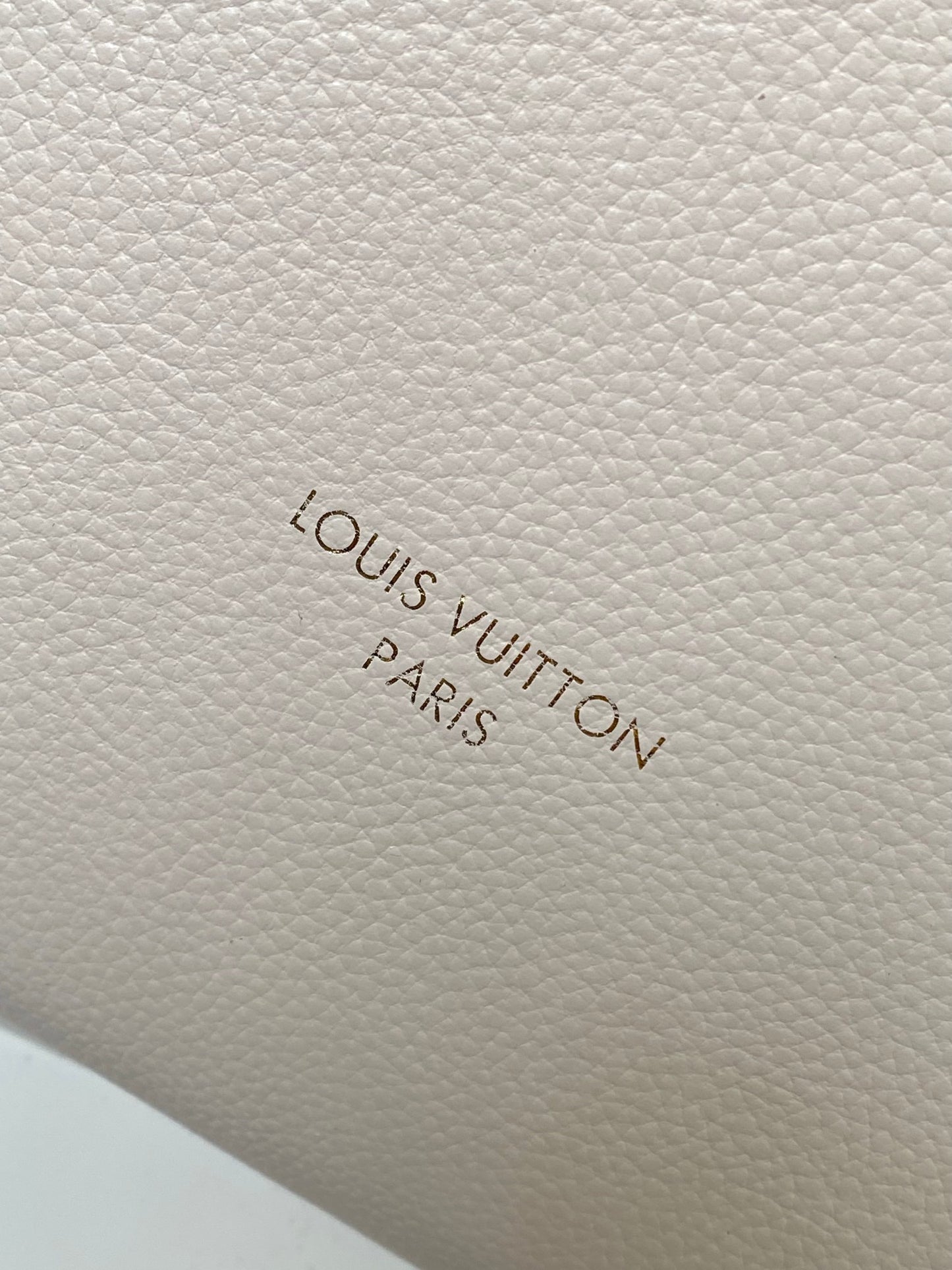 Louis Vuitton Minimalist Beige Leather Hobo Shoulder Bag with Gold Hardware