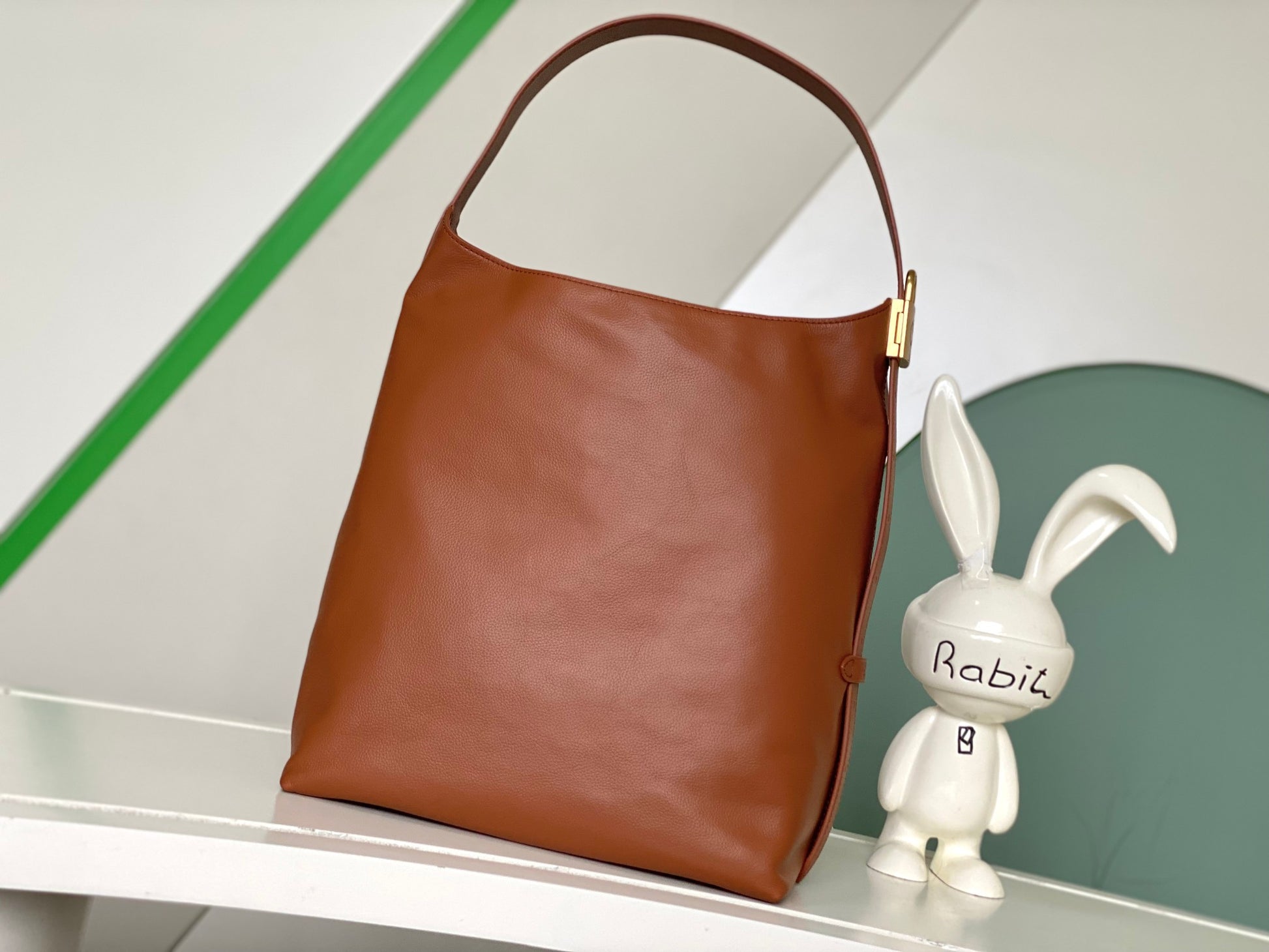 Louis Vuitton Minimalist Cognac Brown Leather Slouchy Hobo Shoulder Bag