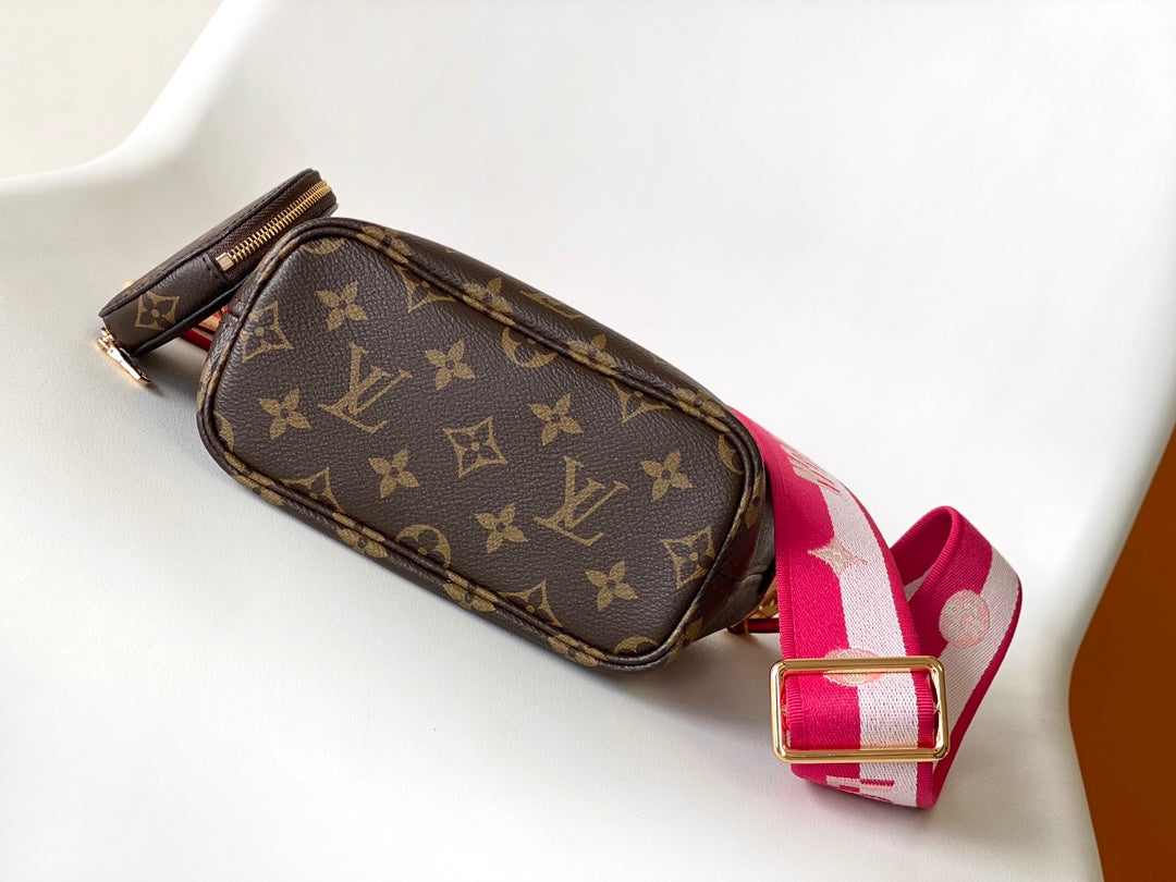 Louis Vuitton Brown Monogram Canvas Mini Tote Bag with Detachable Round Coin Pouch