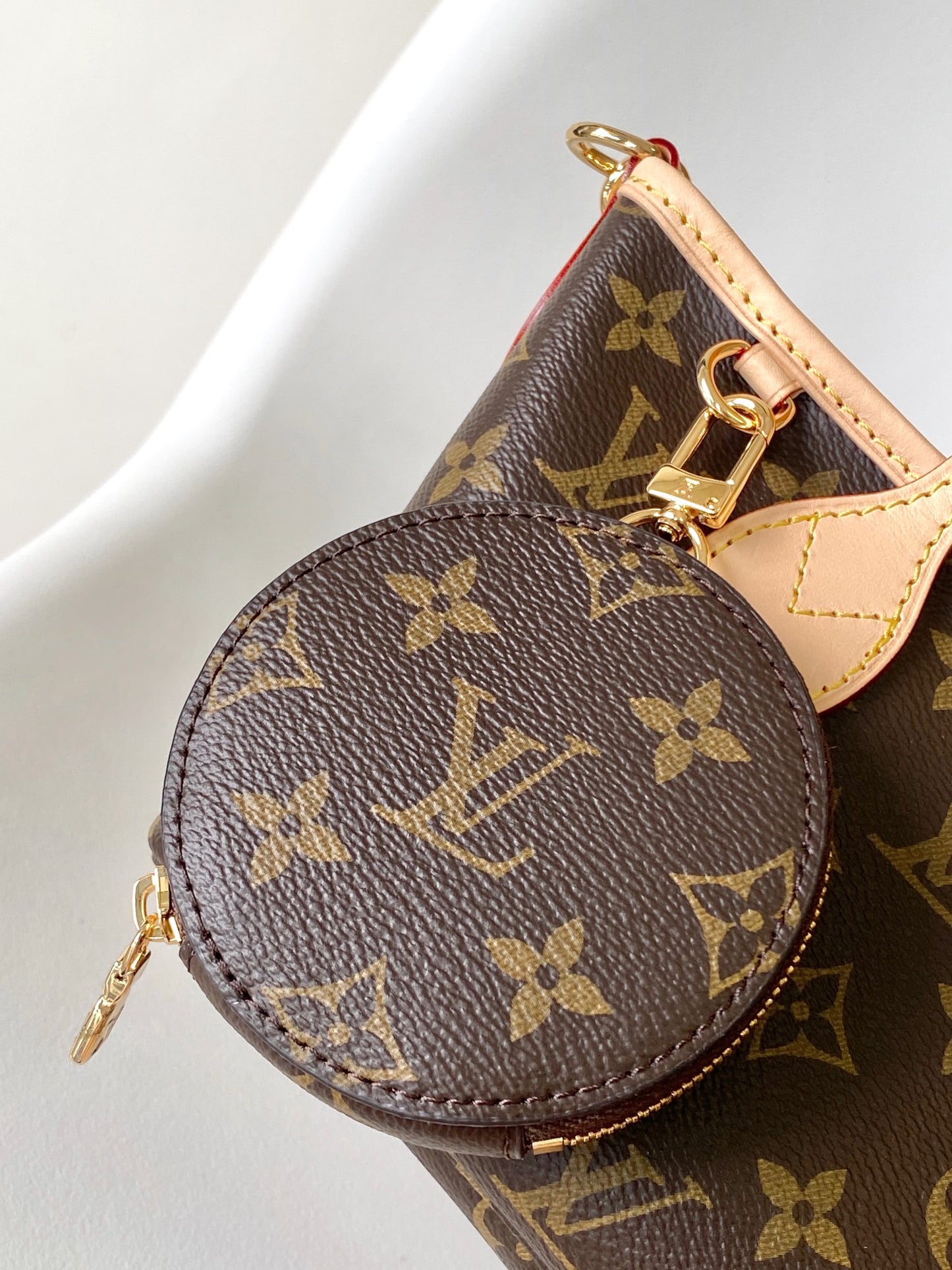 Louis Vuitton Brown Monogram Canvas Mini Tote Bag with Detachable Round Coin Pouch