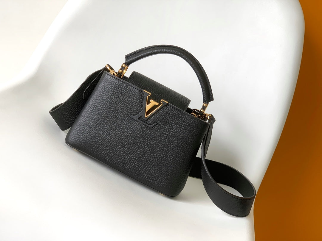 Louis Vuitton Capucines BB Taurillon Leather Handbag - Black
