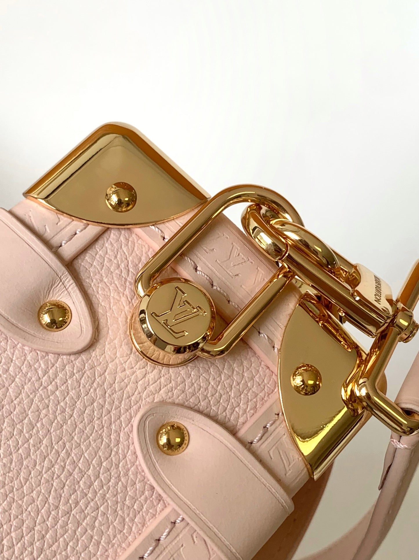 Louis Vuitton Blush Pink Leather Trunk Shoulder Bag with Gold Hardware