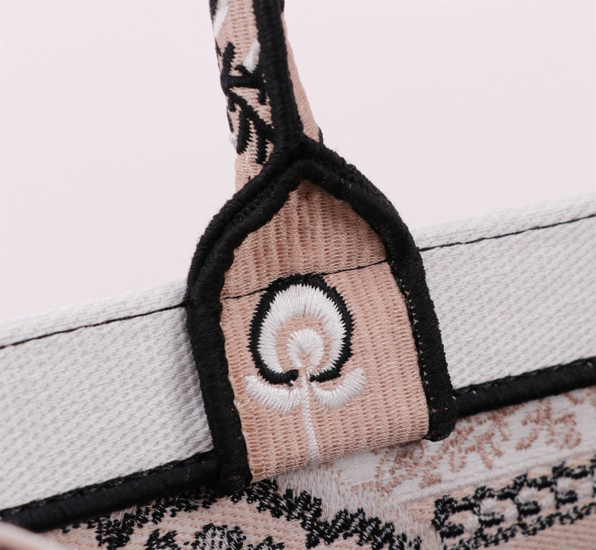 Dior Elegant Embroidered Butterfly Floral Canvas Tote Handbag