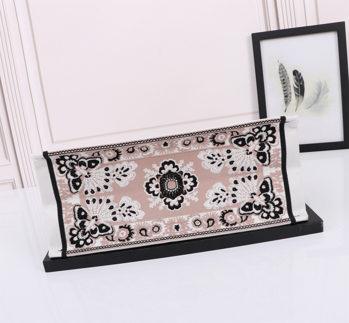 Dior Embroidered Butterfly and Floral Canvas Top Handle Tote Bag