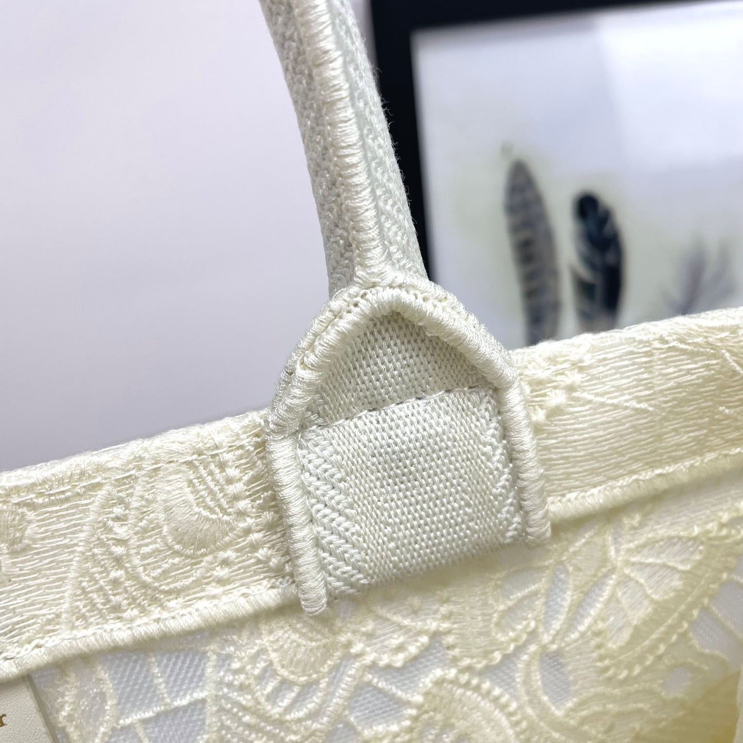 Christian Dior Book Tote - White Embroidered Paisley Canvas Bag