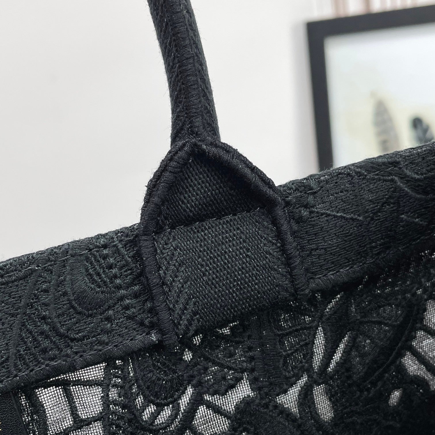 Christian Dior Book Tote Black Butterfly Embroidered Canvas Bag