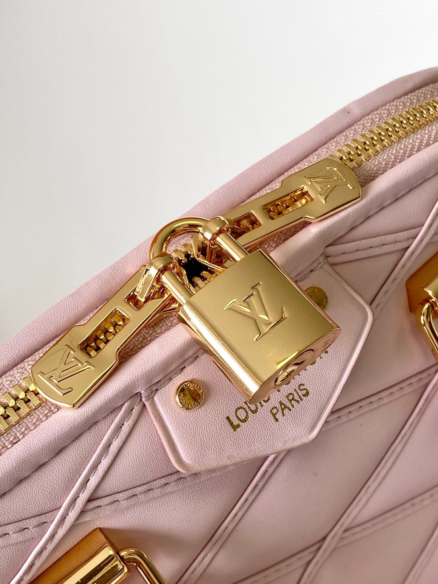 Louis Vuitton Blush Pink Quilted Dome Satchel Handbag with Top Handle
