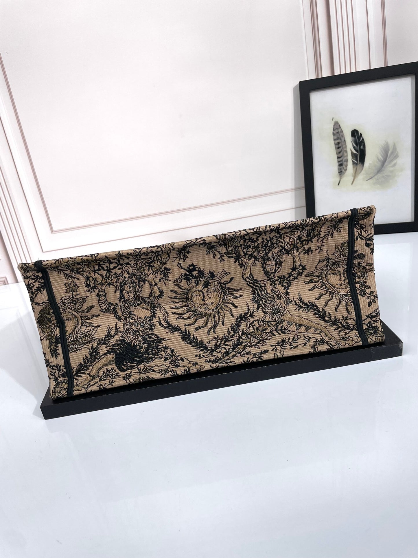 Dior Vintage Astrology Sun Motif Canvas Tote Bag Large Shoulder Purse