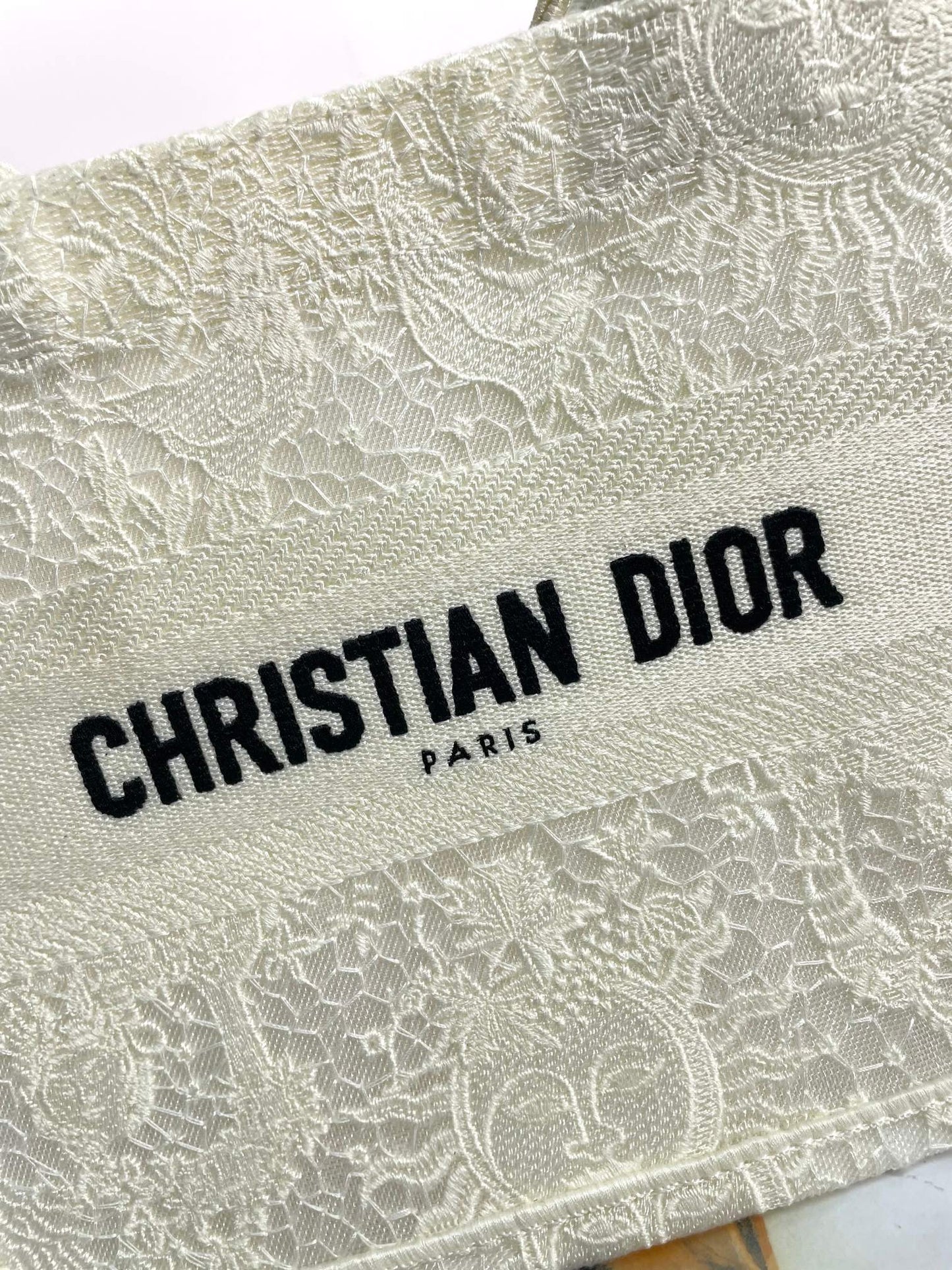 Christian Dior Medium Book Tote - Beige and White Toile de Jouy Canvas