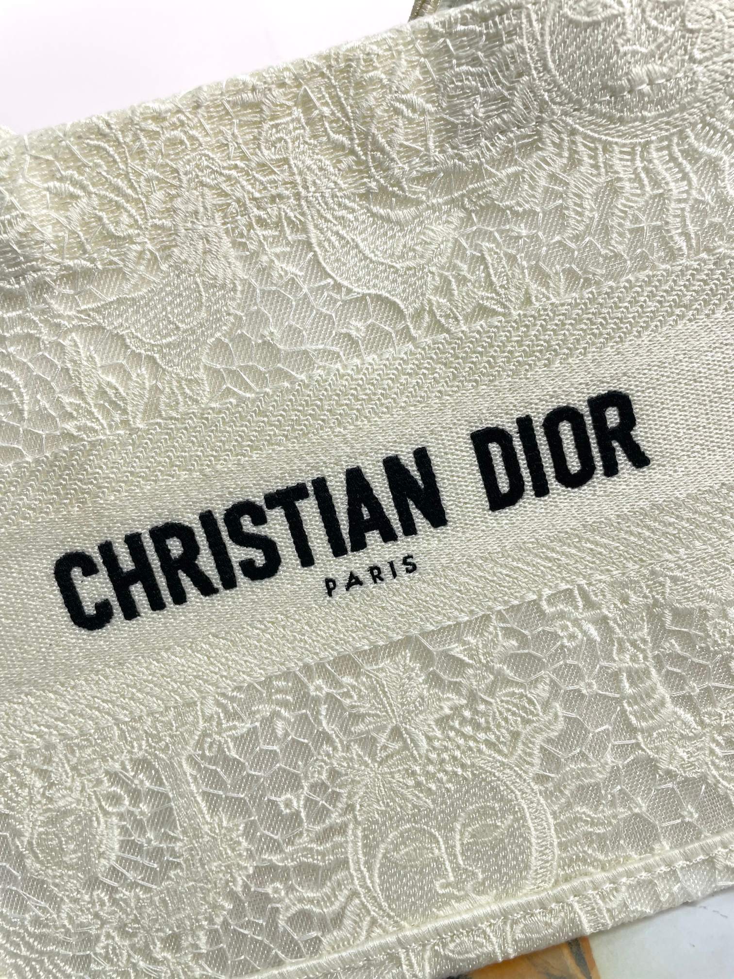 Christian Dior Medium Book Tote - Beige and White Toile de Jouy Canvas