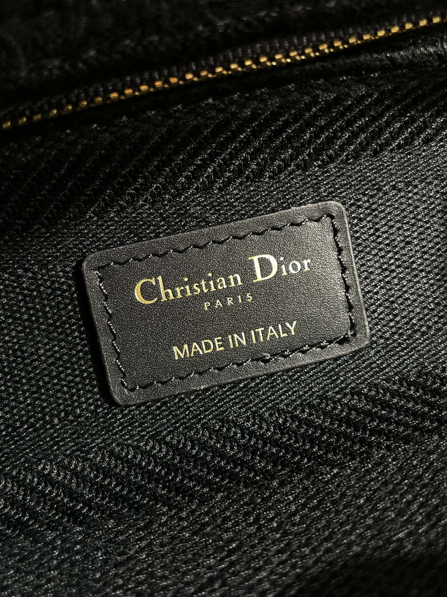 Dior Black Floral Embroidered Canvas Shoulder Bag with Top Handle