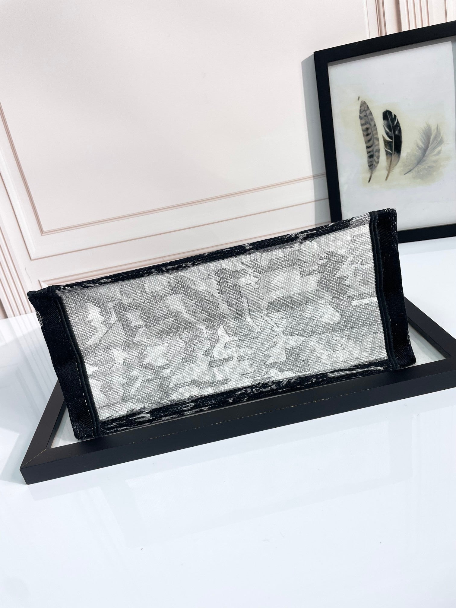 Christian Dior Book Tote Paris Eiffel Tower Black and White Canvas Handbag