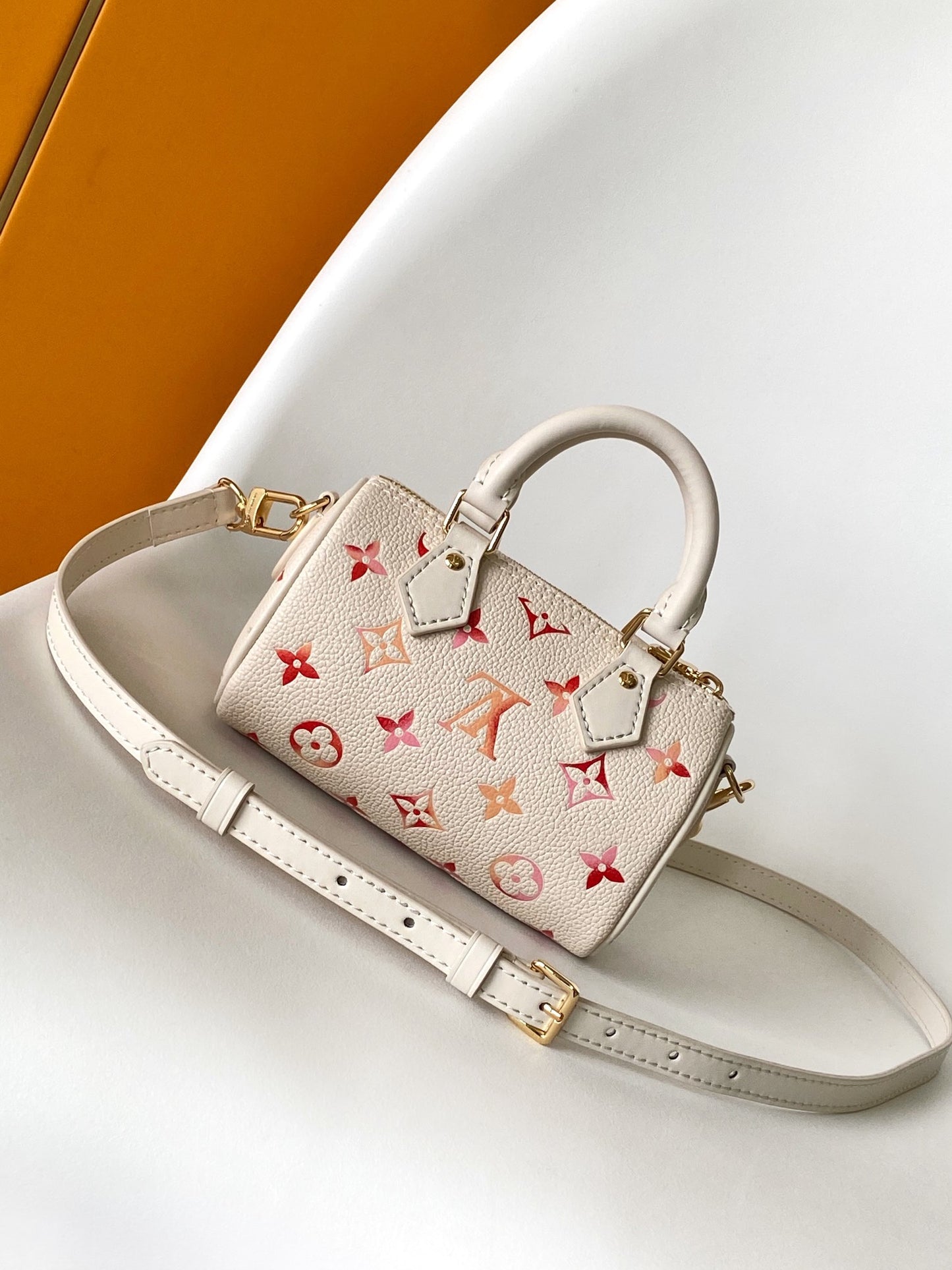 Louis Vuitton Luxury Pink Gradient Monogram Mini Crossbody Barrel Handbag