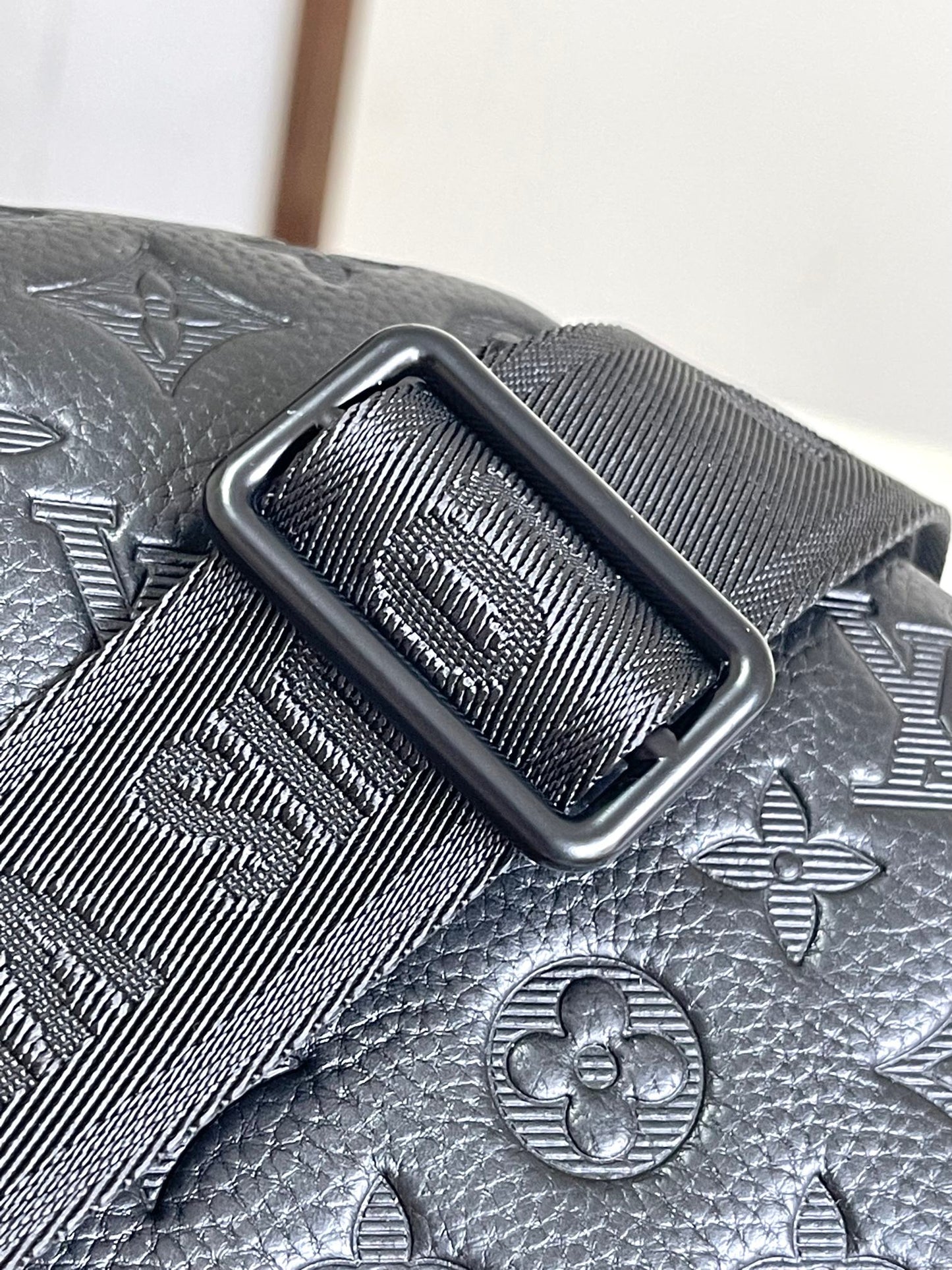Louis Vuitton Black Embossed Monogram Leather Waist Bag Fanny Pack