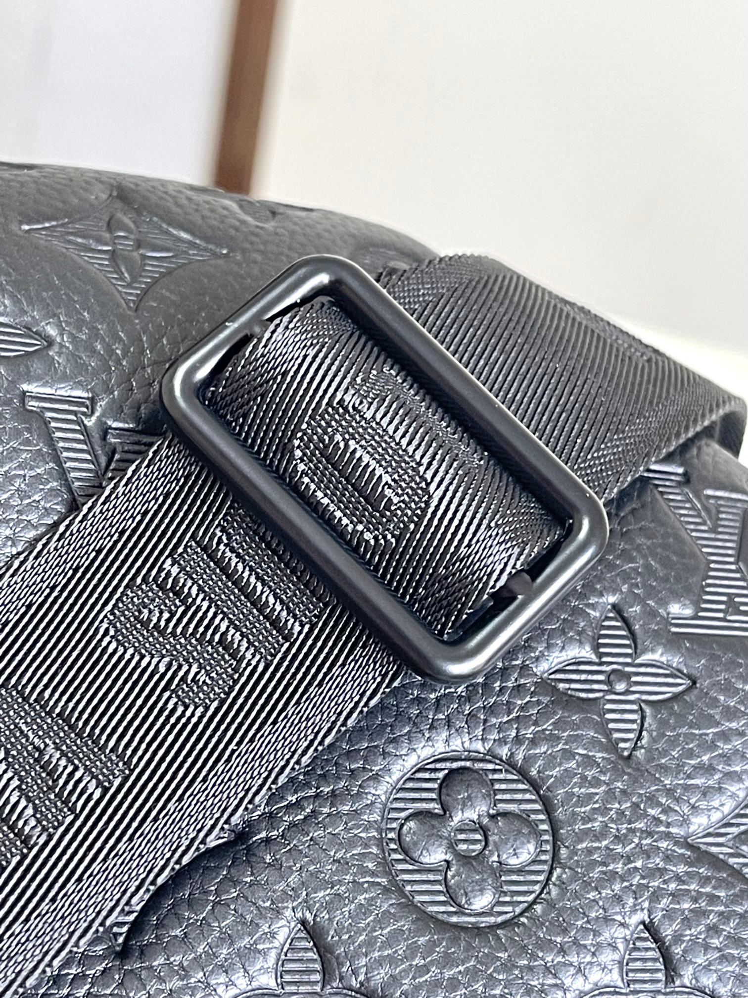 Louis Vuitton Black Embossed Monogram Leather Waist Bag Fanny Pack
