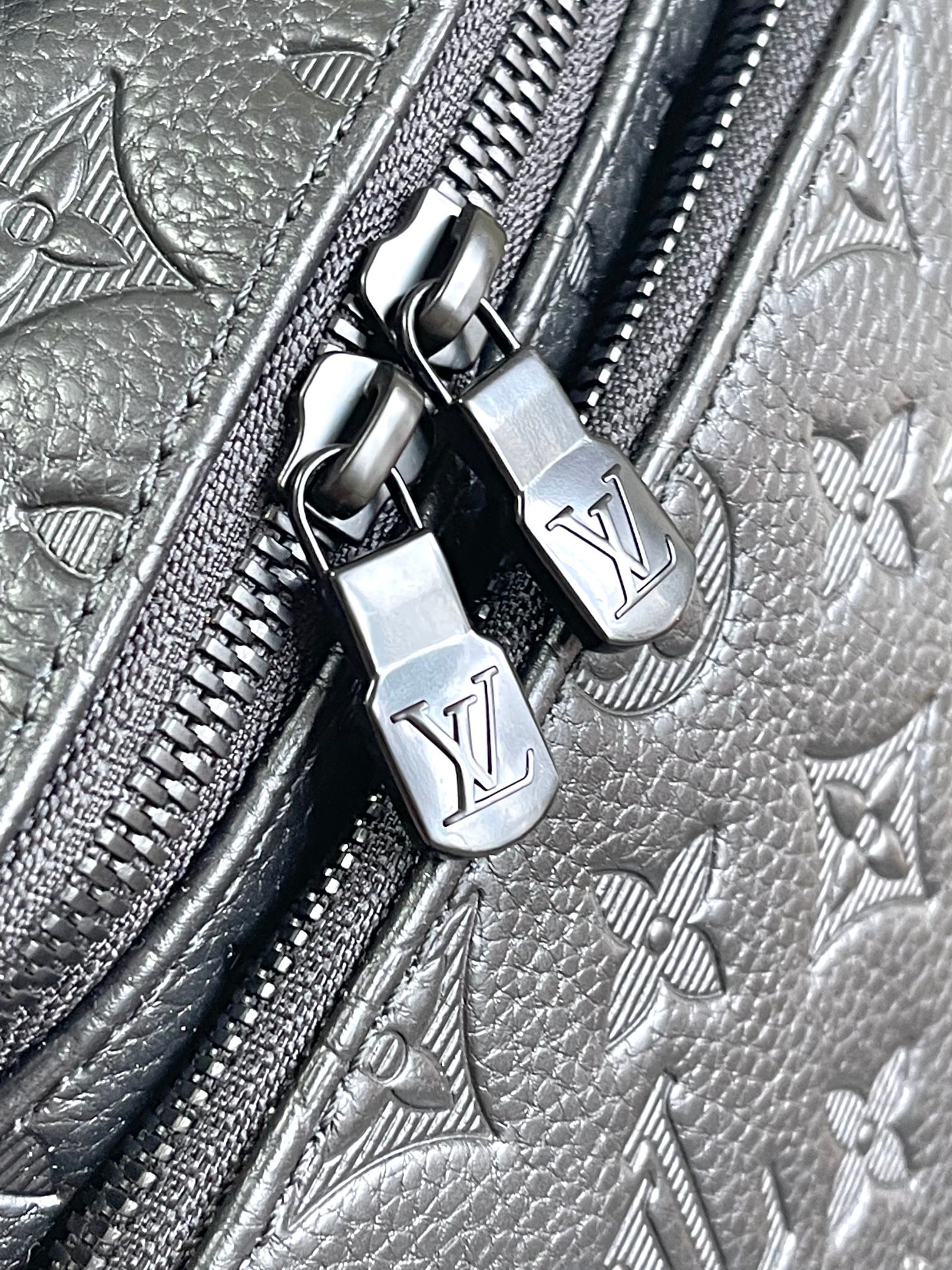 Louis Vuitton Black Embossed Monogram Leather Waist Bag Fanny Pack