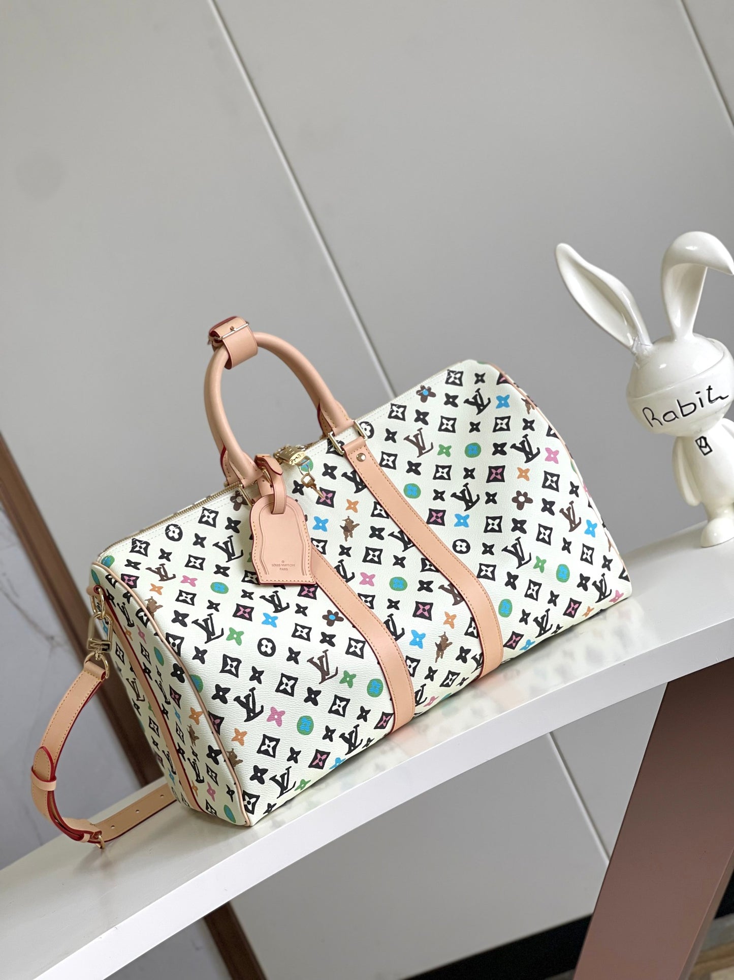 Louis Vuitton Multicolor Monogram Canvas Travel Duffle Bag with Leather Trim