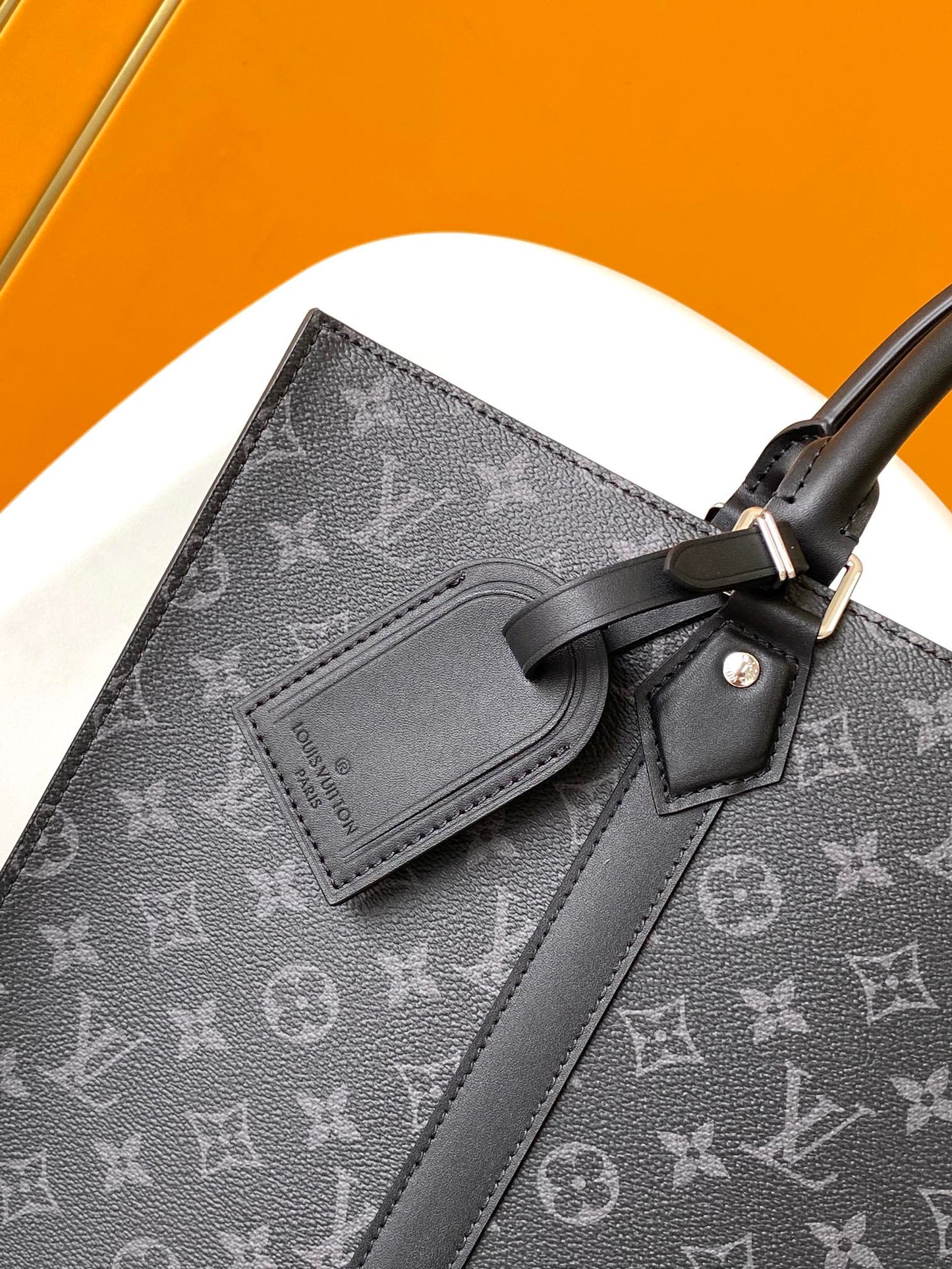 Louis Vuitton Grand Sac Monogram Eclipse Canvas Tote Bag Black
