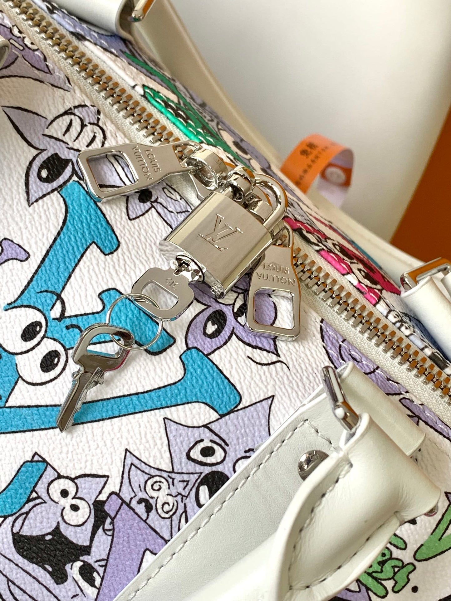 Louis Vuitton Colorful Cartoon Graffiti Print Canvas Weekend Travel Duffle Bag