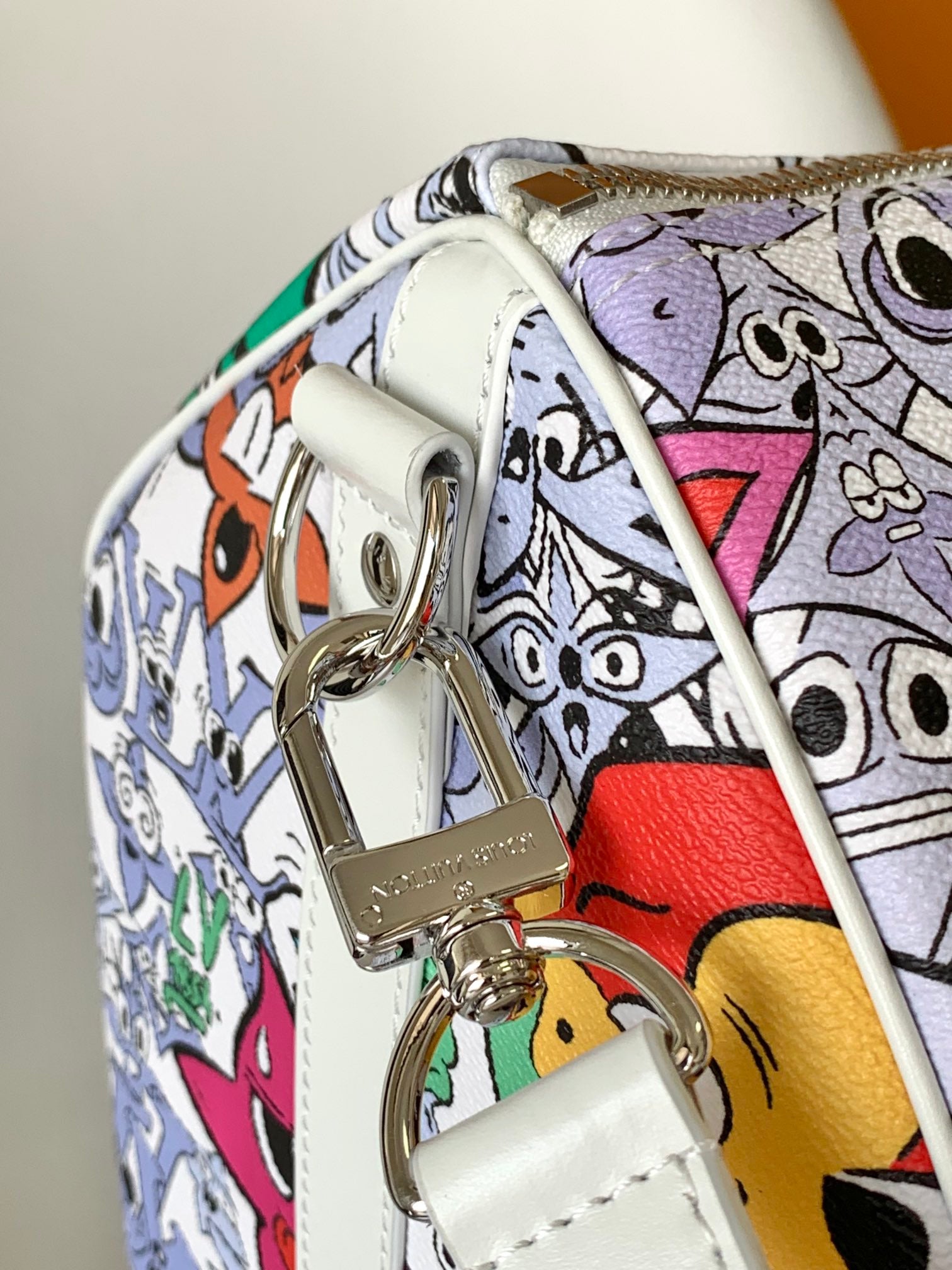 Louis Vuitton Colorful Cartoon Graffiti Print Canvas Weekend Travel Duffle Bag