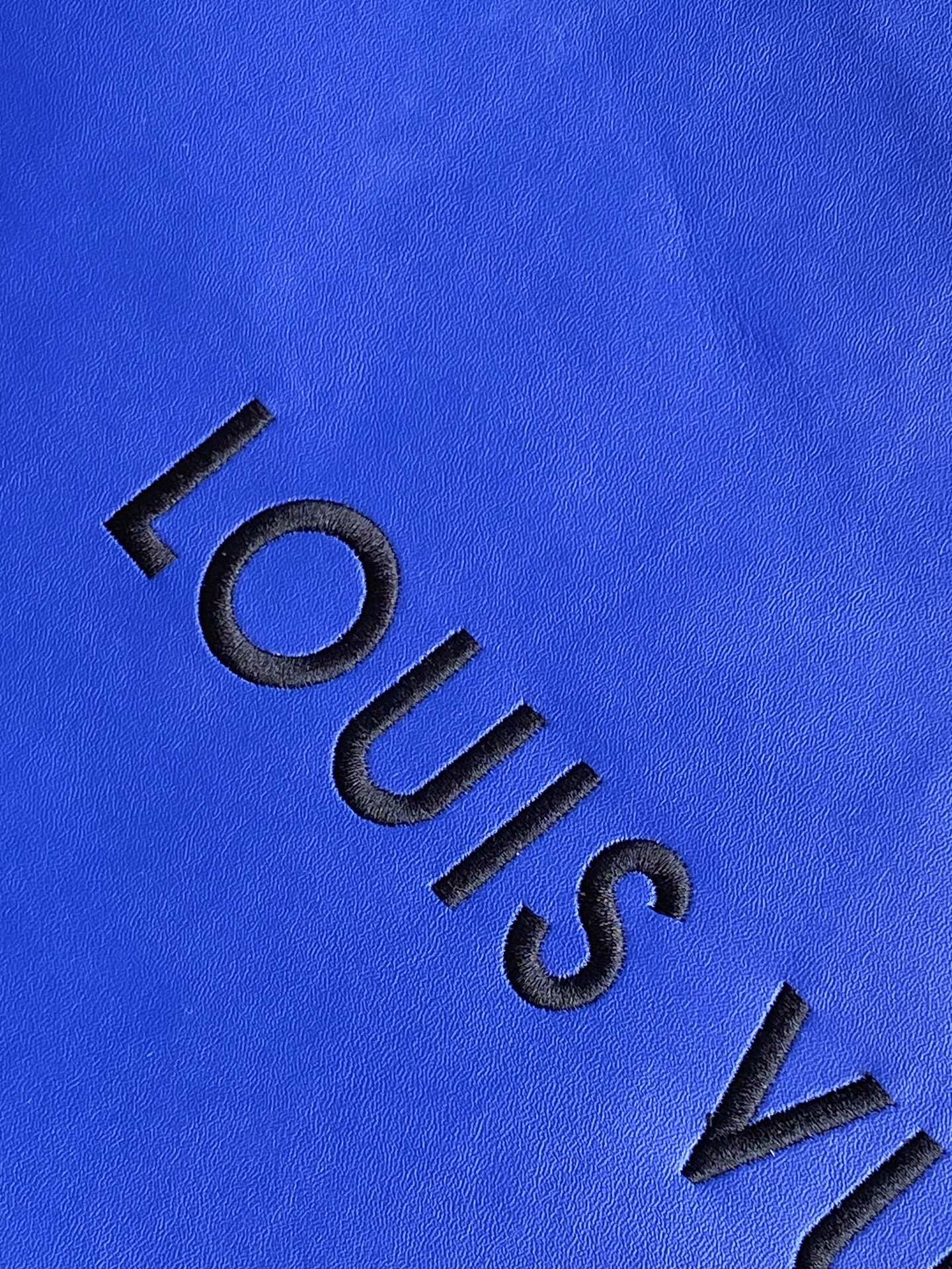 Louis Vuitton Structured Royal Blue Leather Tote Bag with Contrast Top Handles