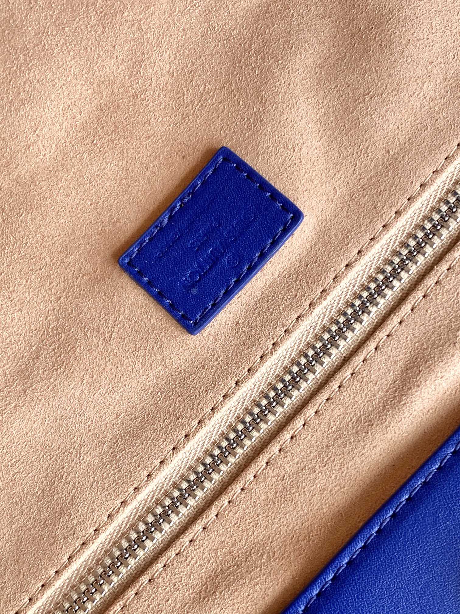 Louis Vuitton Structured Royal Blue Leather Tote Bag with Contrast Top Handles