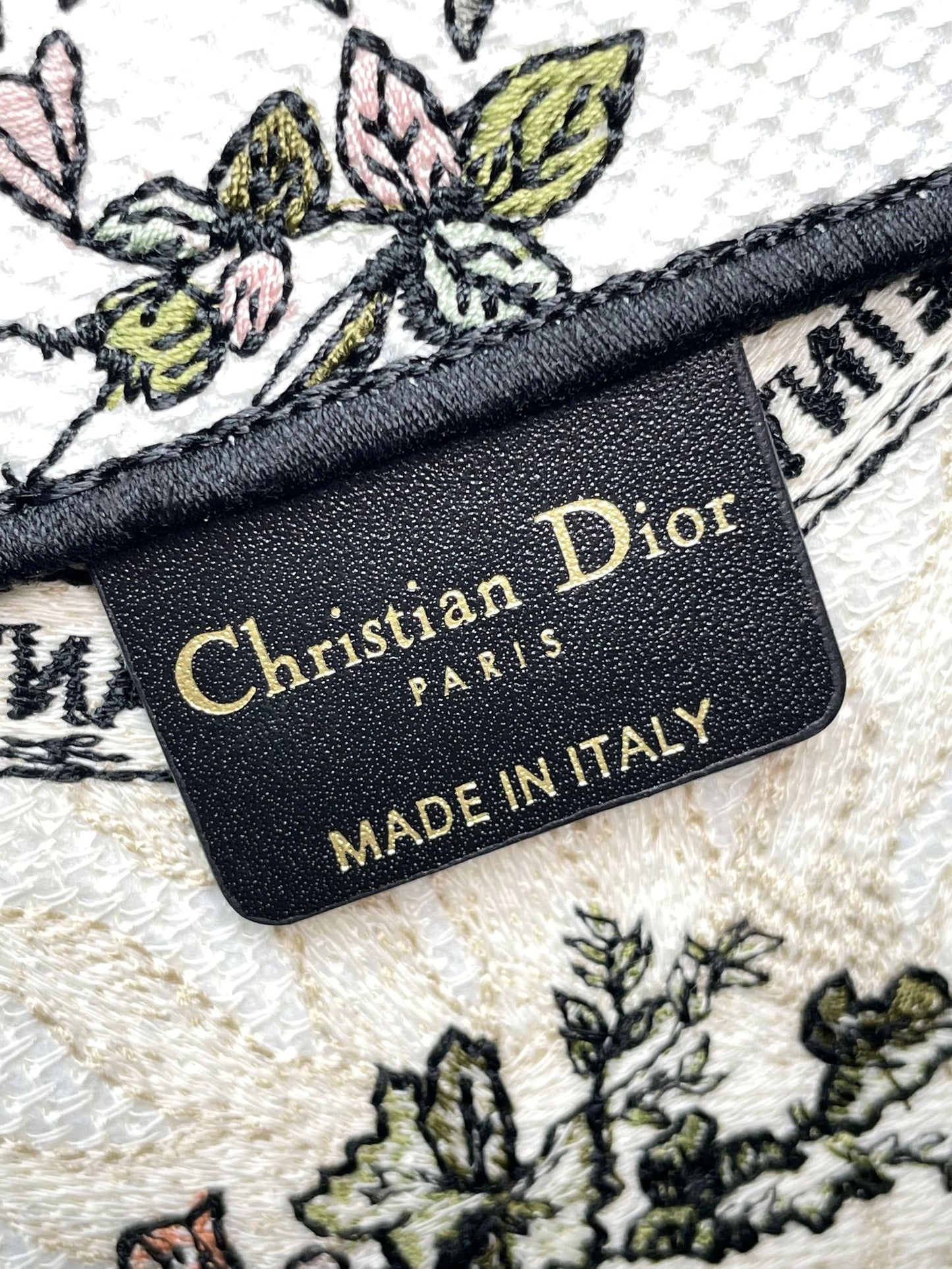 Dior Vintage Botanical Floral Canvas Tote Bag Large Travel Handbag