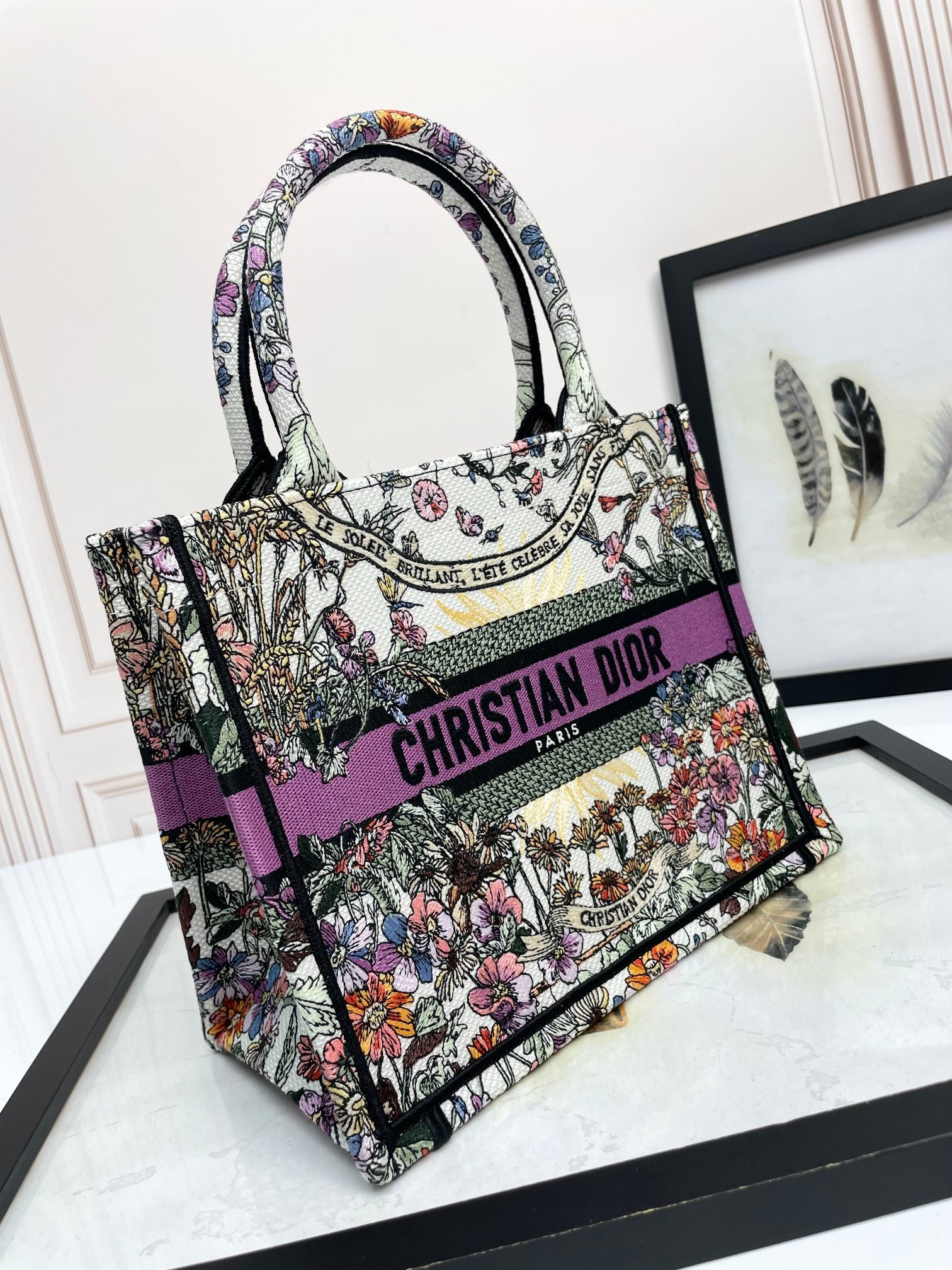 Christian Dior Book Tote Multicolor Floral Embroidered Luxury Handbag