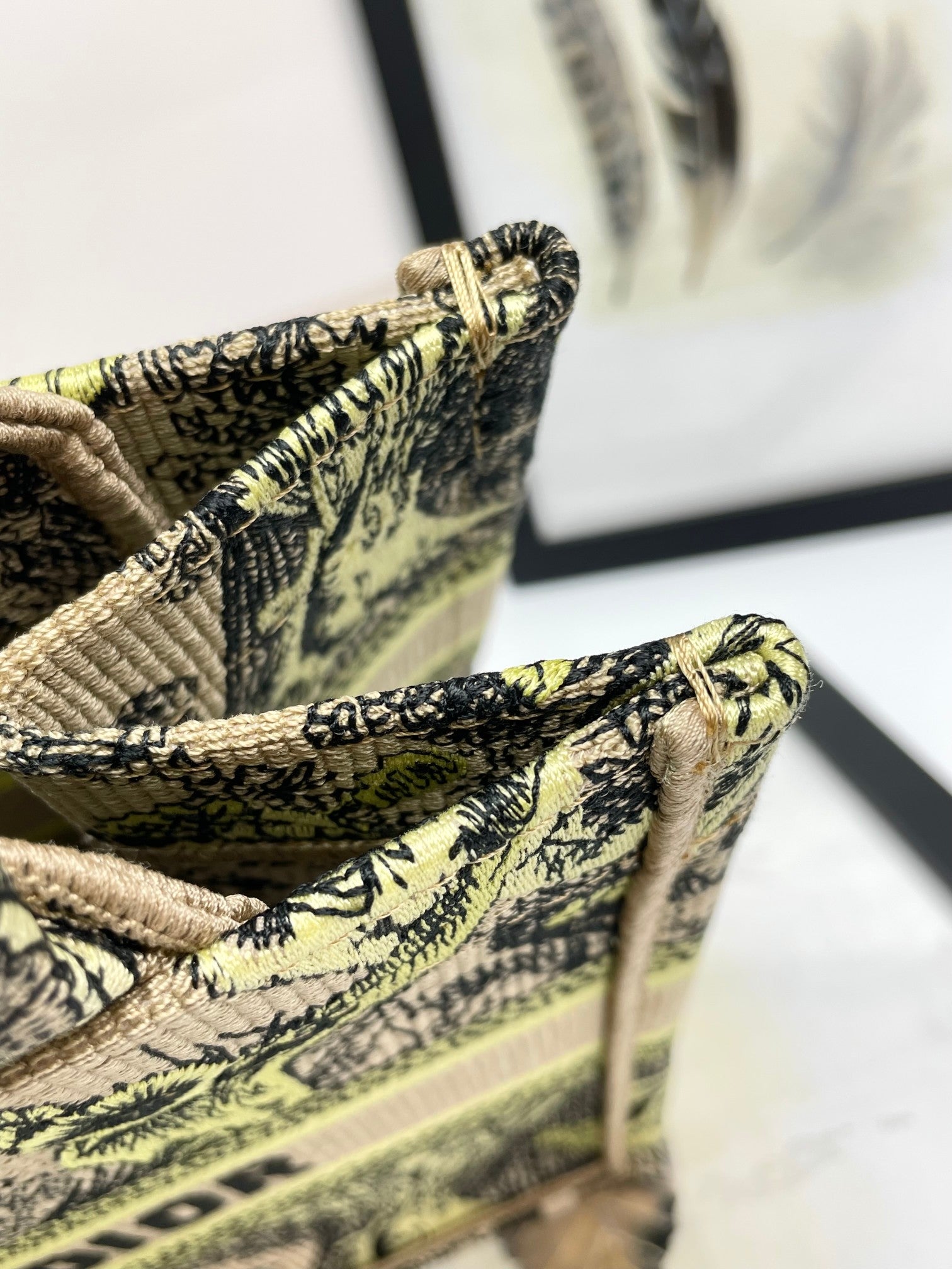 Dior Embroidered Tiger Jungle Canvas Tote Bag Luxury Handbag