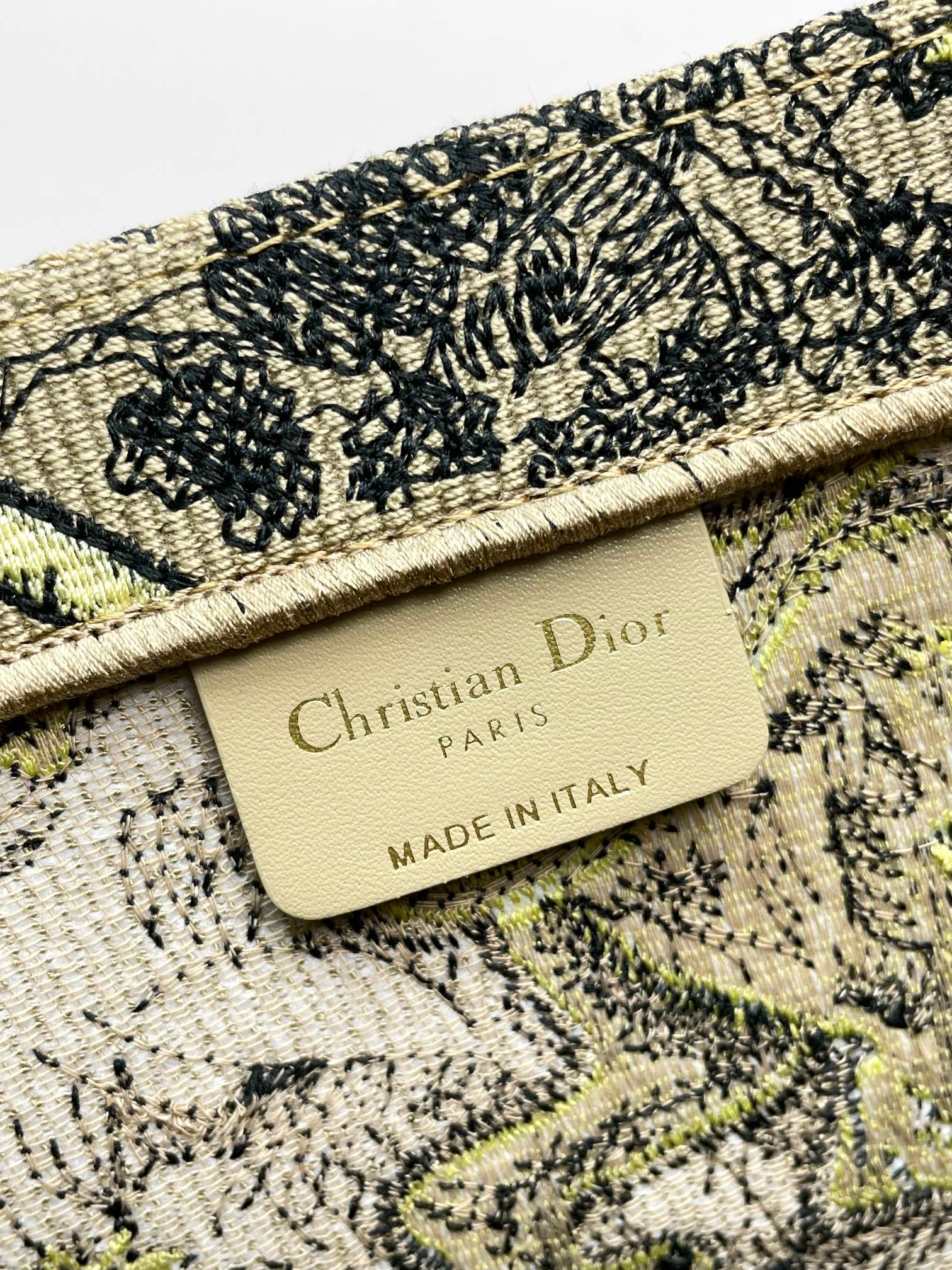 Christian Dior Large Book Tote - Beige and Multi-Color Toile de Jouy Zodiac Embroidery