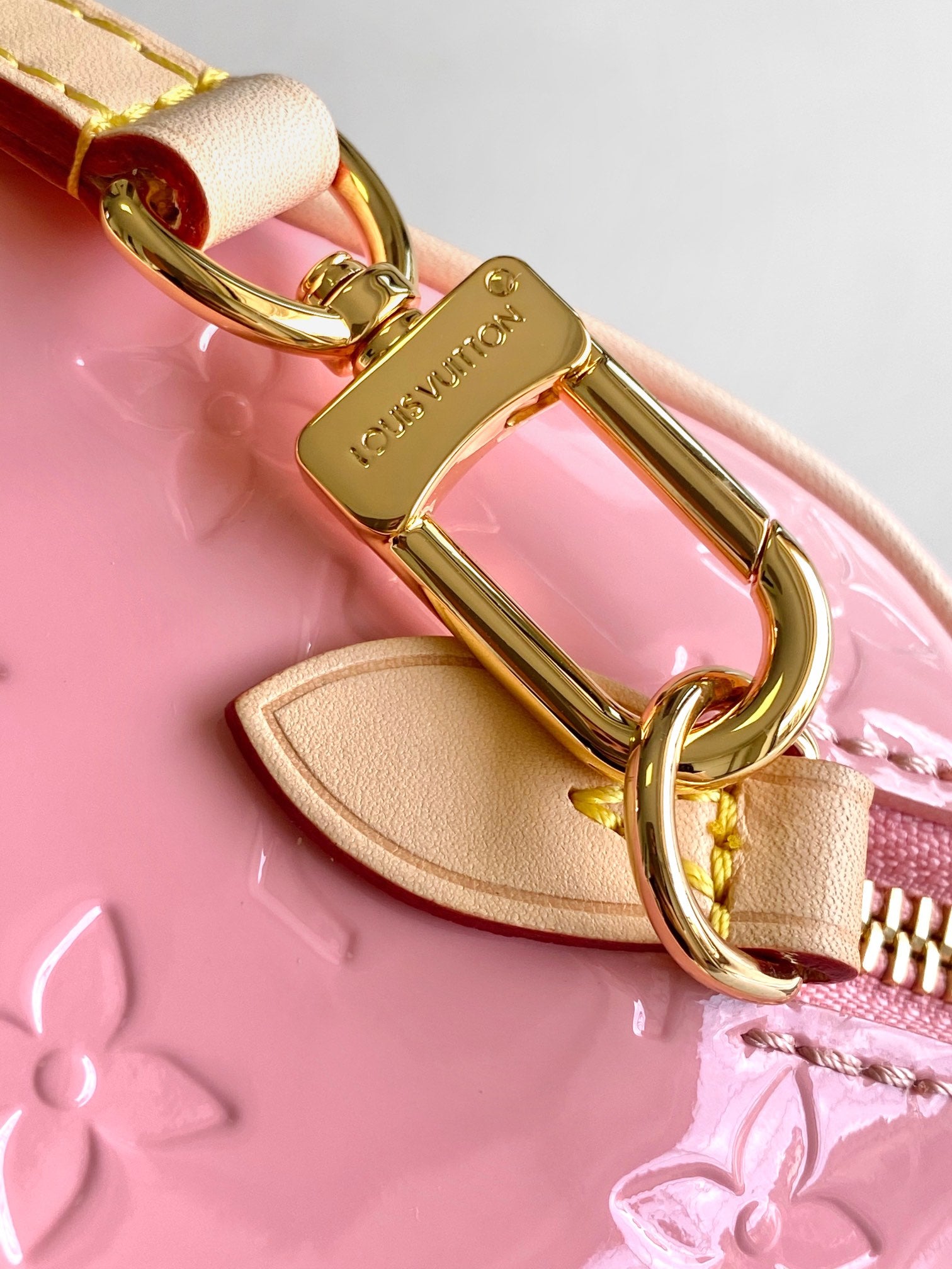 Louis Vuitton Mini Pink Embossed Leather Crossbody Handbag with Top Handles
