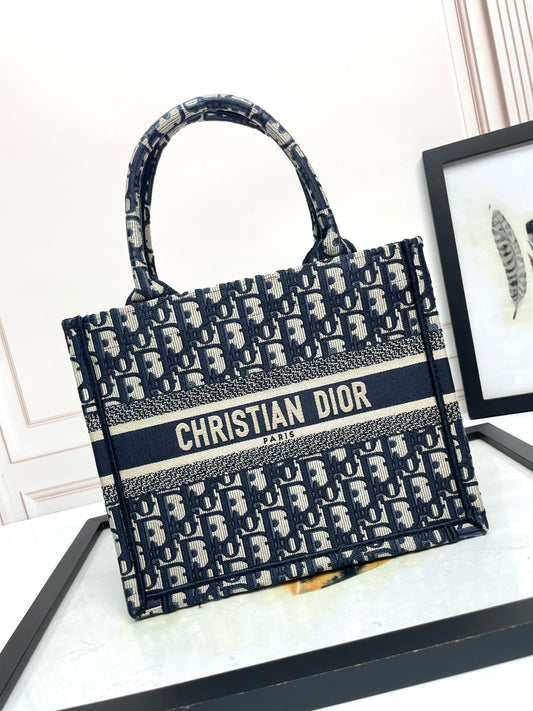 Christian Dior Blue Dior Oblique Book Tote Bag