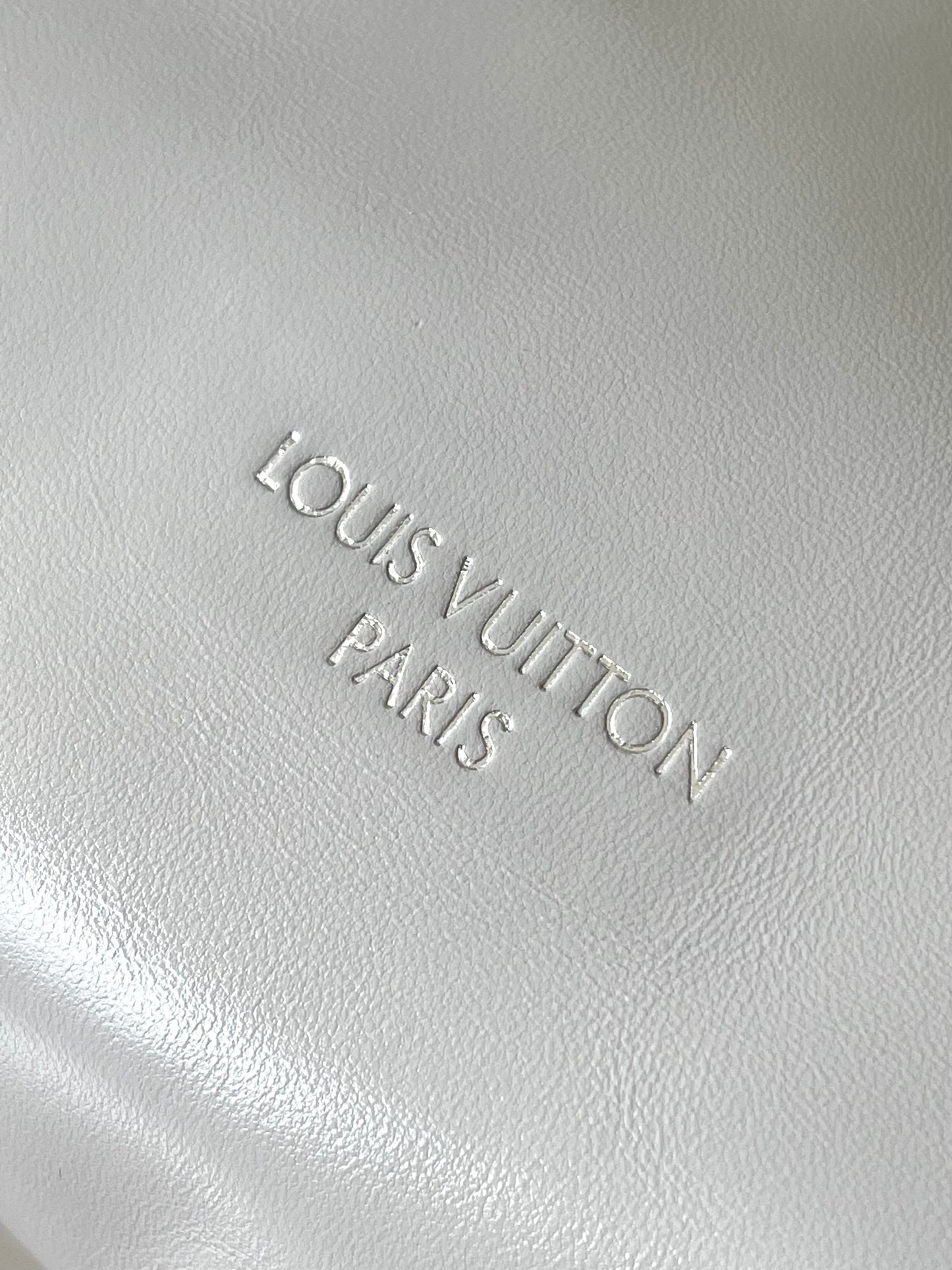 Louis Vuitton Grey Leather Hobo Bag with Monogram Charm