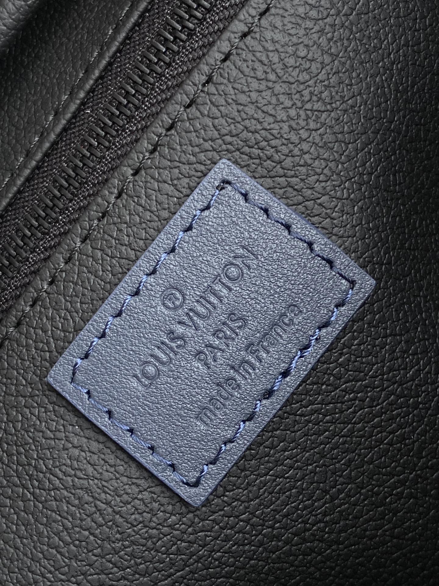 Louis Vuitton Luxury Navy Blue Embossed Monogram Leather Travel Pouch