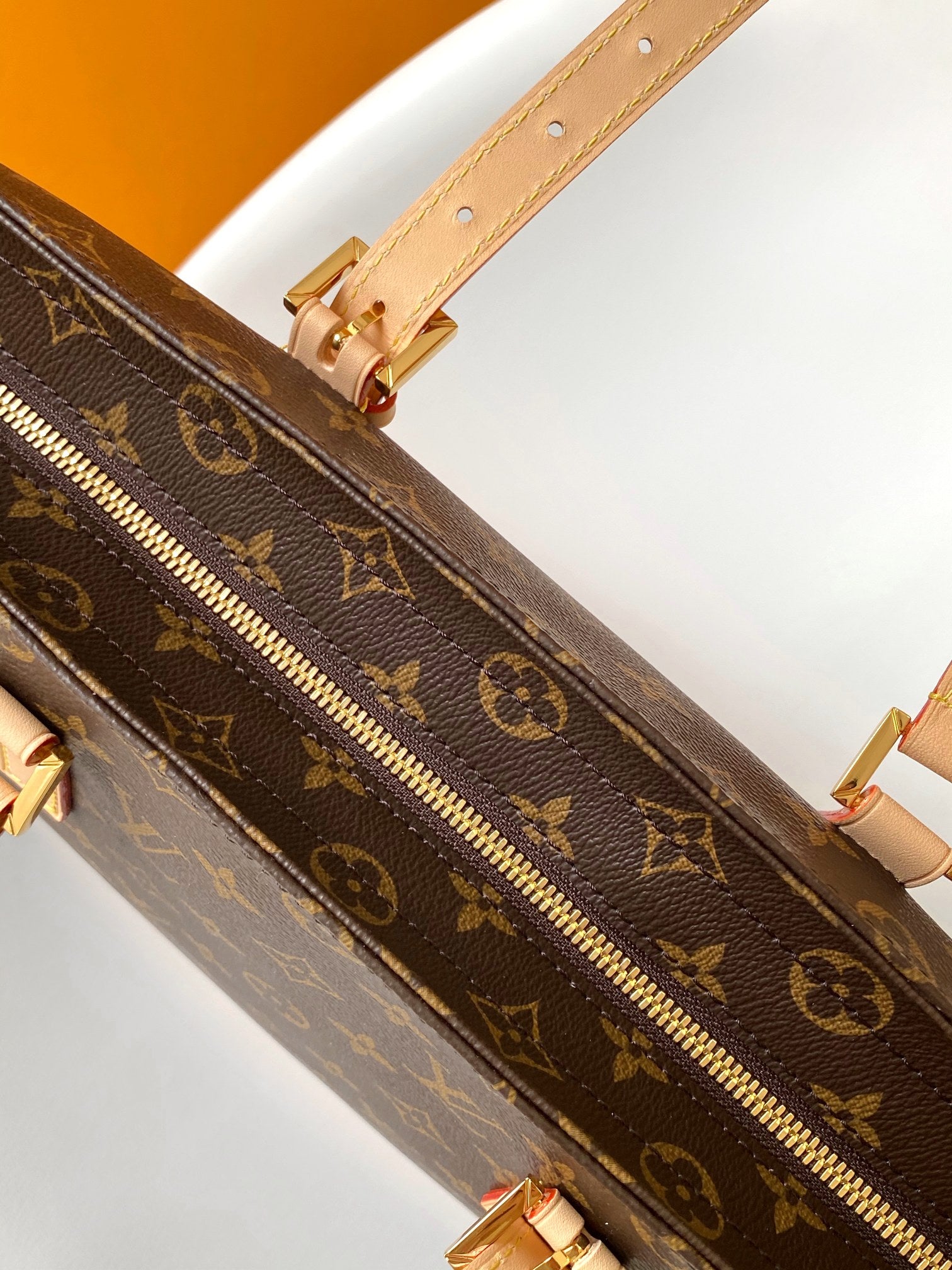 Louis Vuitton Classic Brown Monogram Pattern Canvas Tote Bag for Women