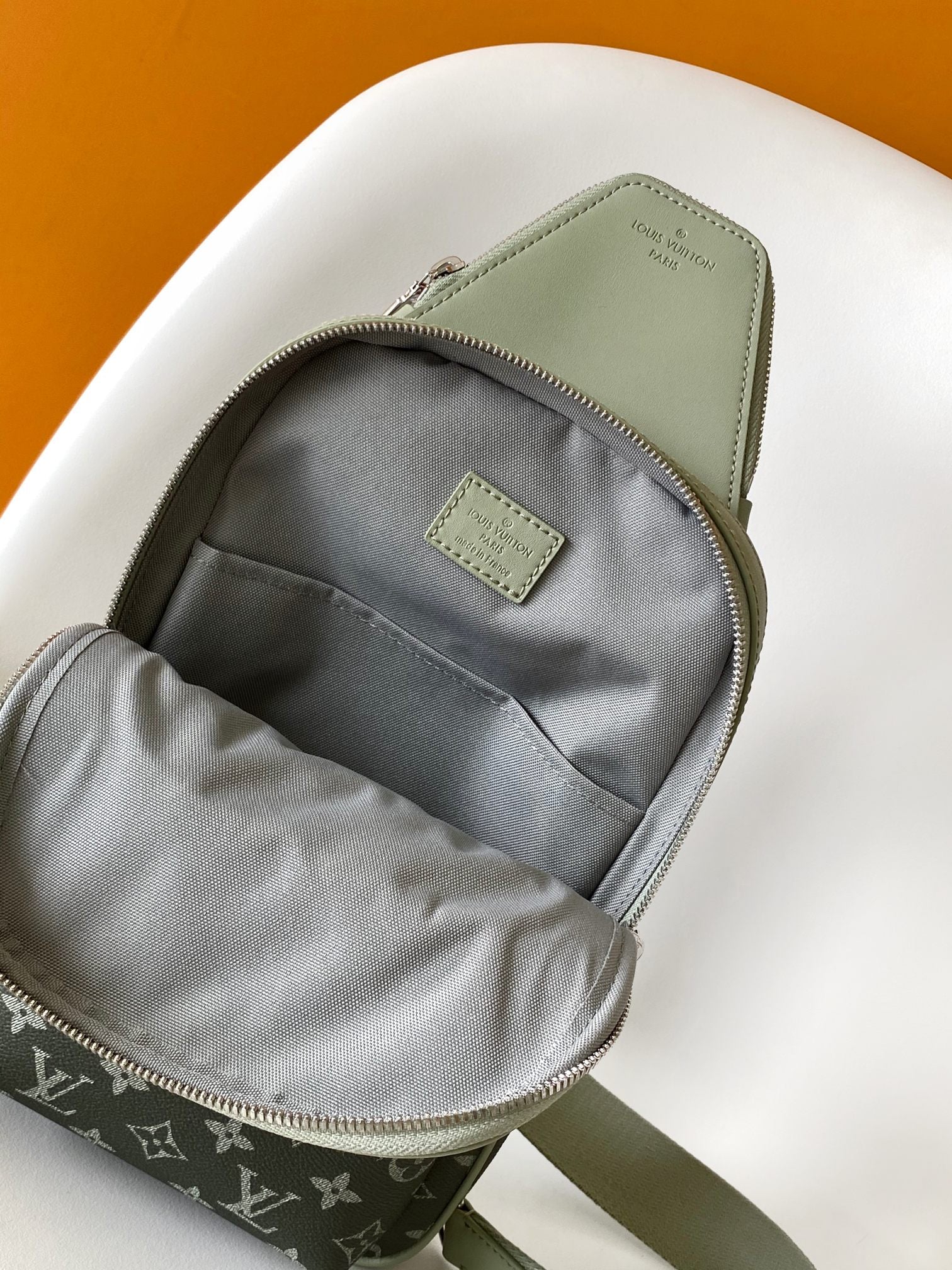 Louis Vuitton Sage Green Gradient Monogram Crossbody Sling Chest Bag
