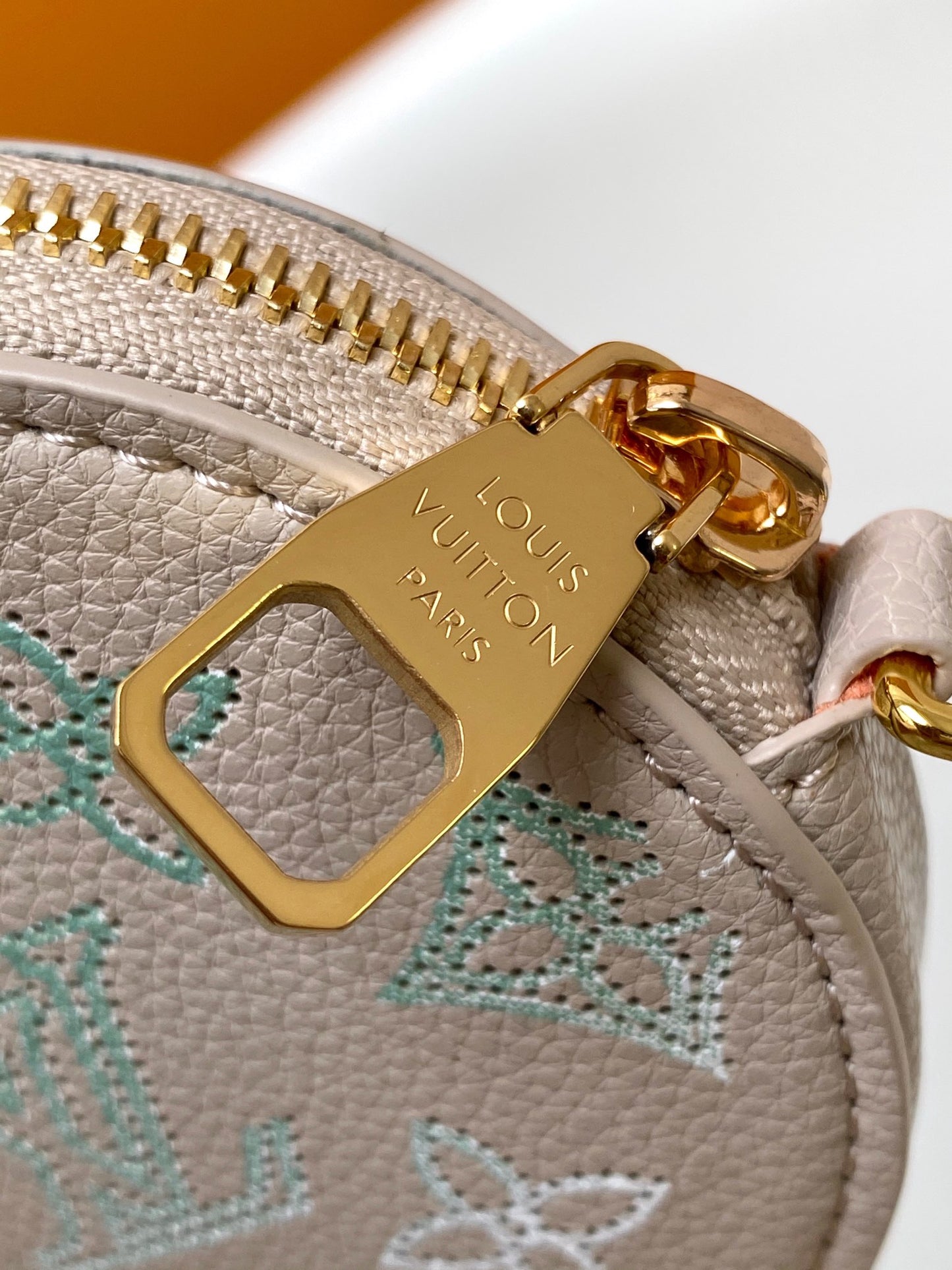Louis Vuitton Pastel Pink Monogram Bucket Bag with Gold Chain and Coin Purse