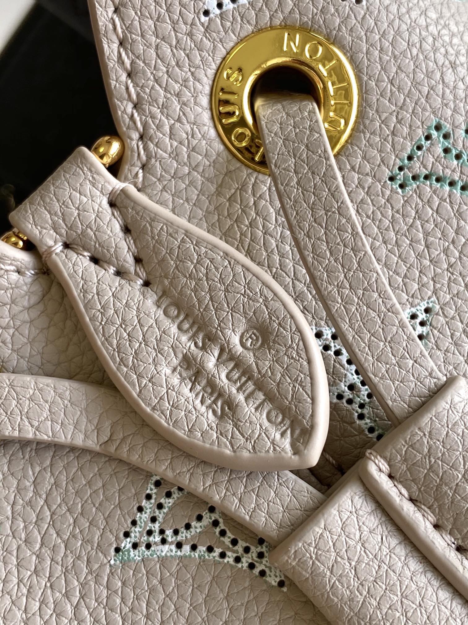 Louis Vuitton Pastel Pink Monogram Bucket Bag with Gold Chain and Coin Purse