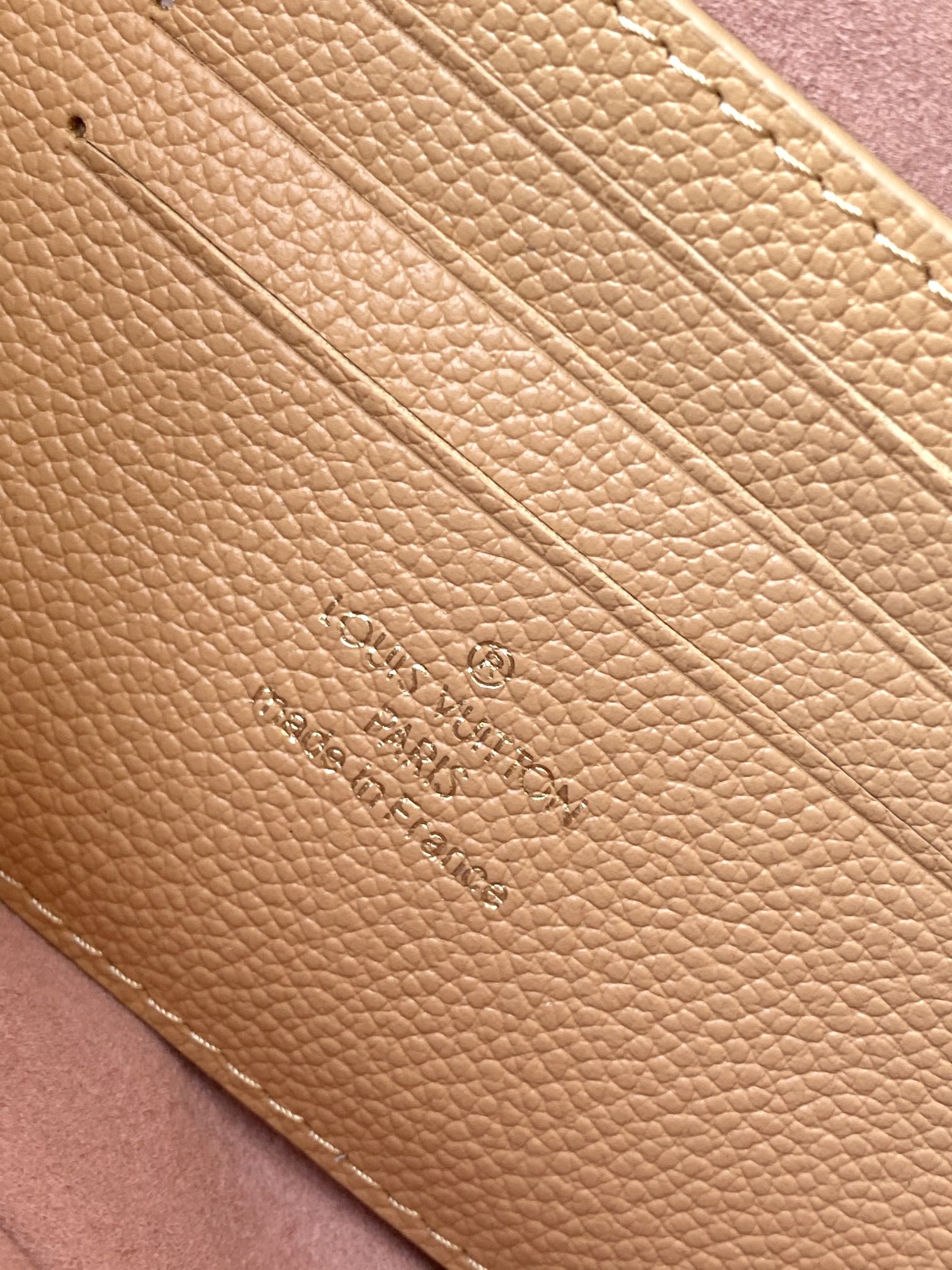 Louis Vuitton Elegant Beige Monogram Leather Crossbody Bag with Gold Chain