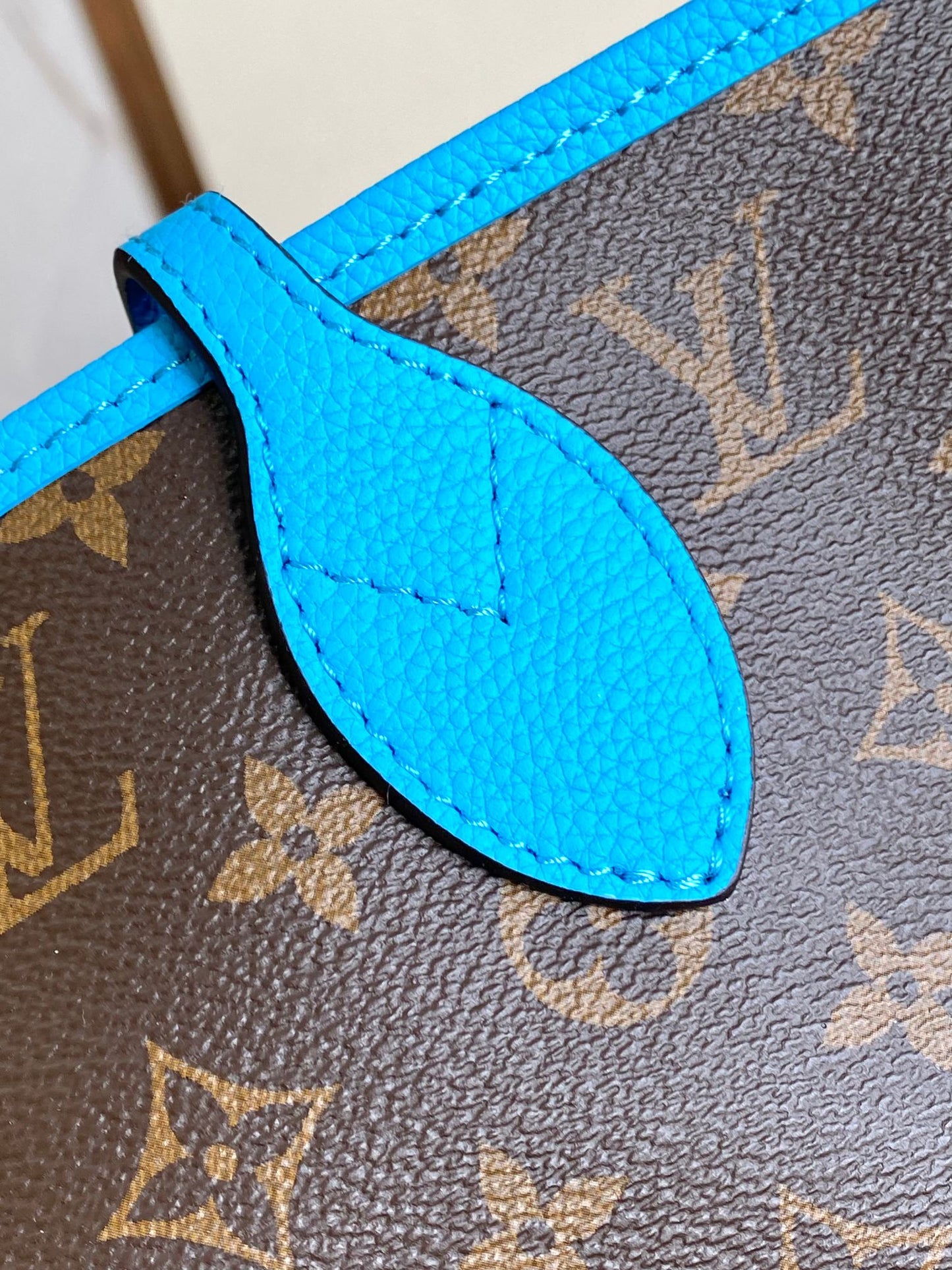 Louis Vuitton Blue Striped Canvas Tote Bag with Detachable Shoulder Strap