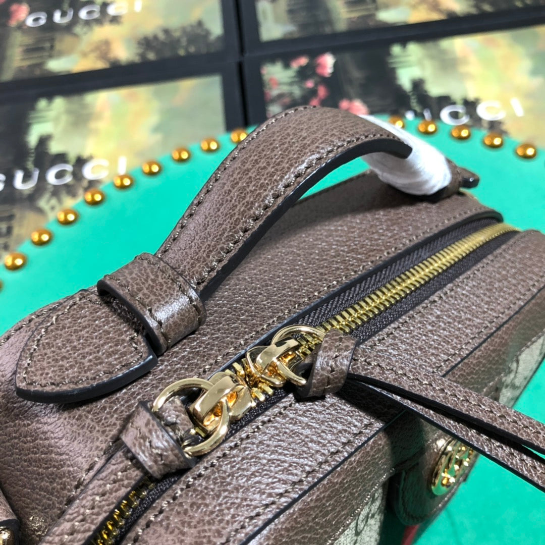 Gucci Vintage Monogram Canvas Box Crossbody Bag with Web Stripe