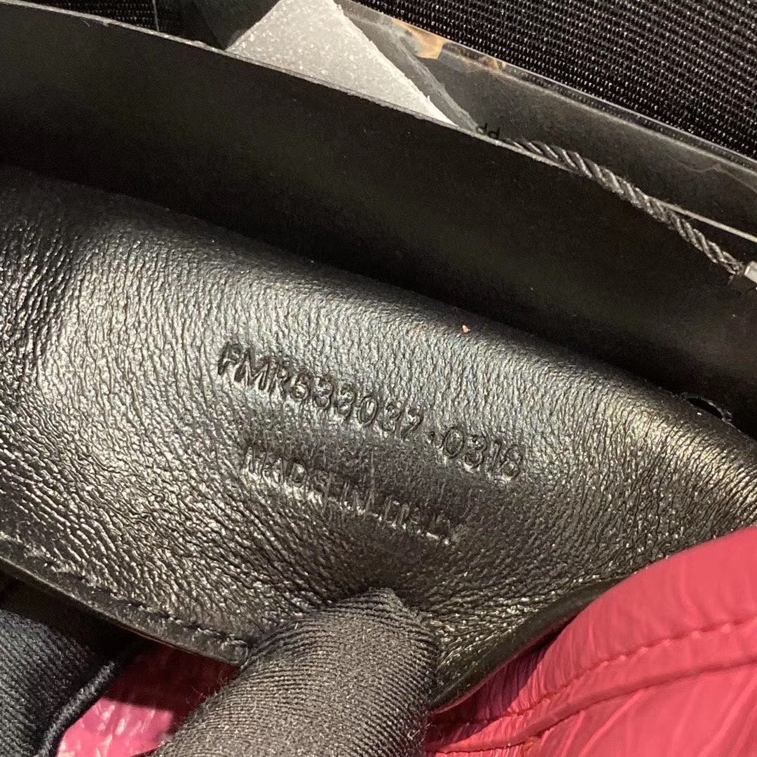 Saint Laurent Niki Baby Chain Bag in Fuchsia Vintage Crinkled Leather